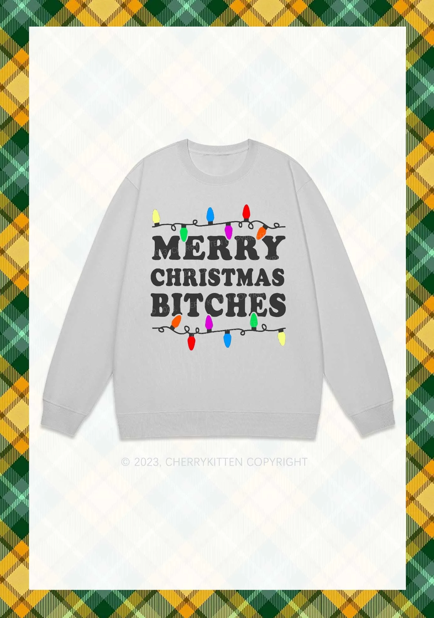 Christmas Colored Lights Y2K Sweatshirt Cherrykitten - Image 5