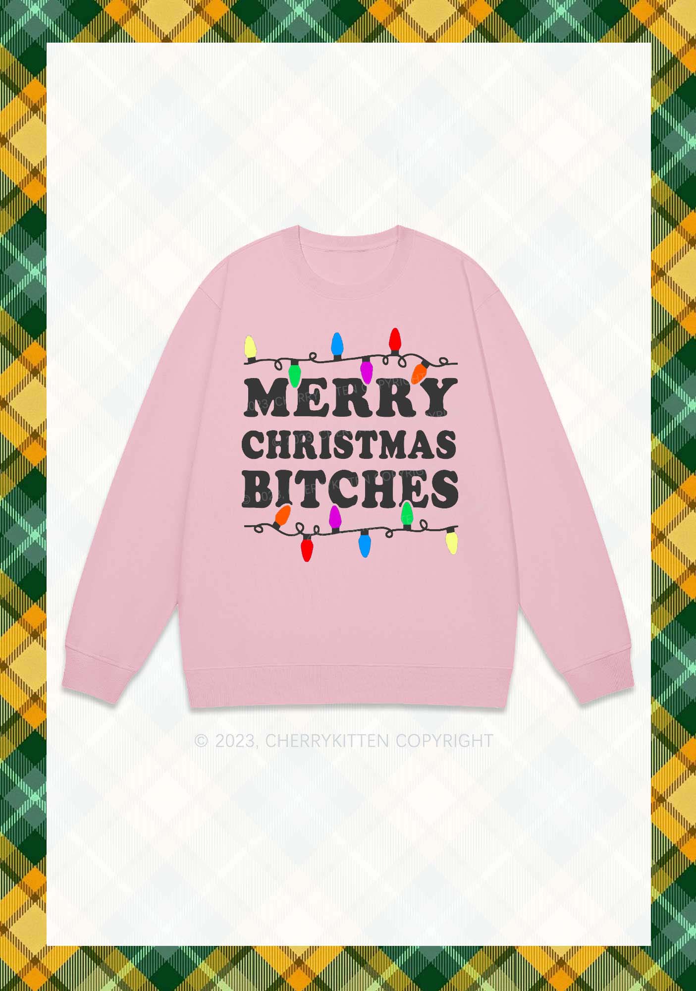 Christmas Colored Lights Y2K Sweatshirt Cherrykitten - Image 6