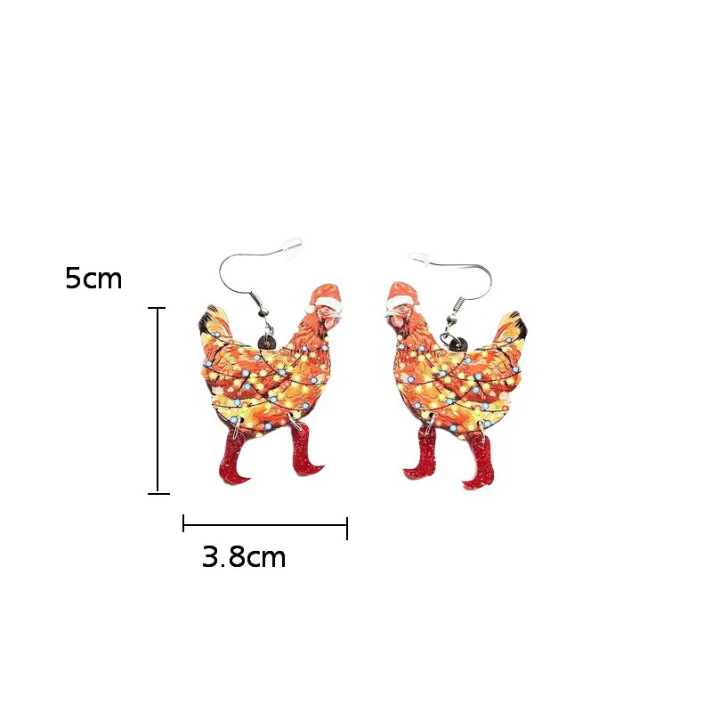 Christmas Colored Lights Y2K Hen Earrings Cherrykitten - Image 2