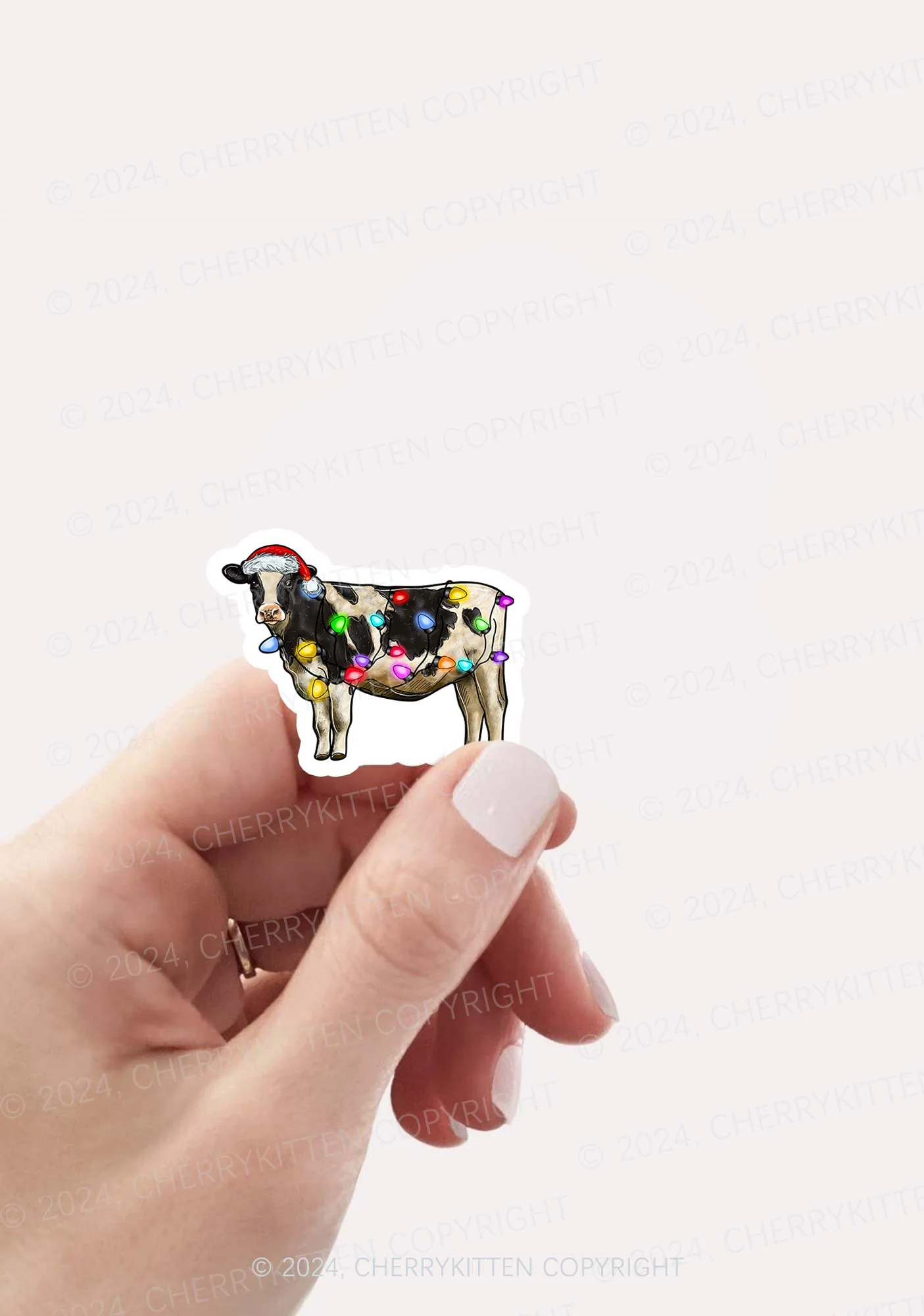 Christmas Cow 1Pc Y2K Sticker Cherrykitten - Image 2
