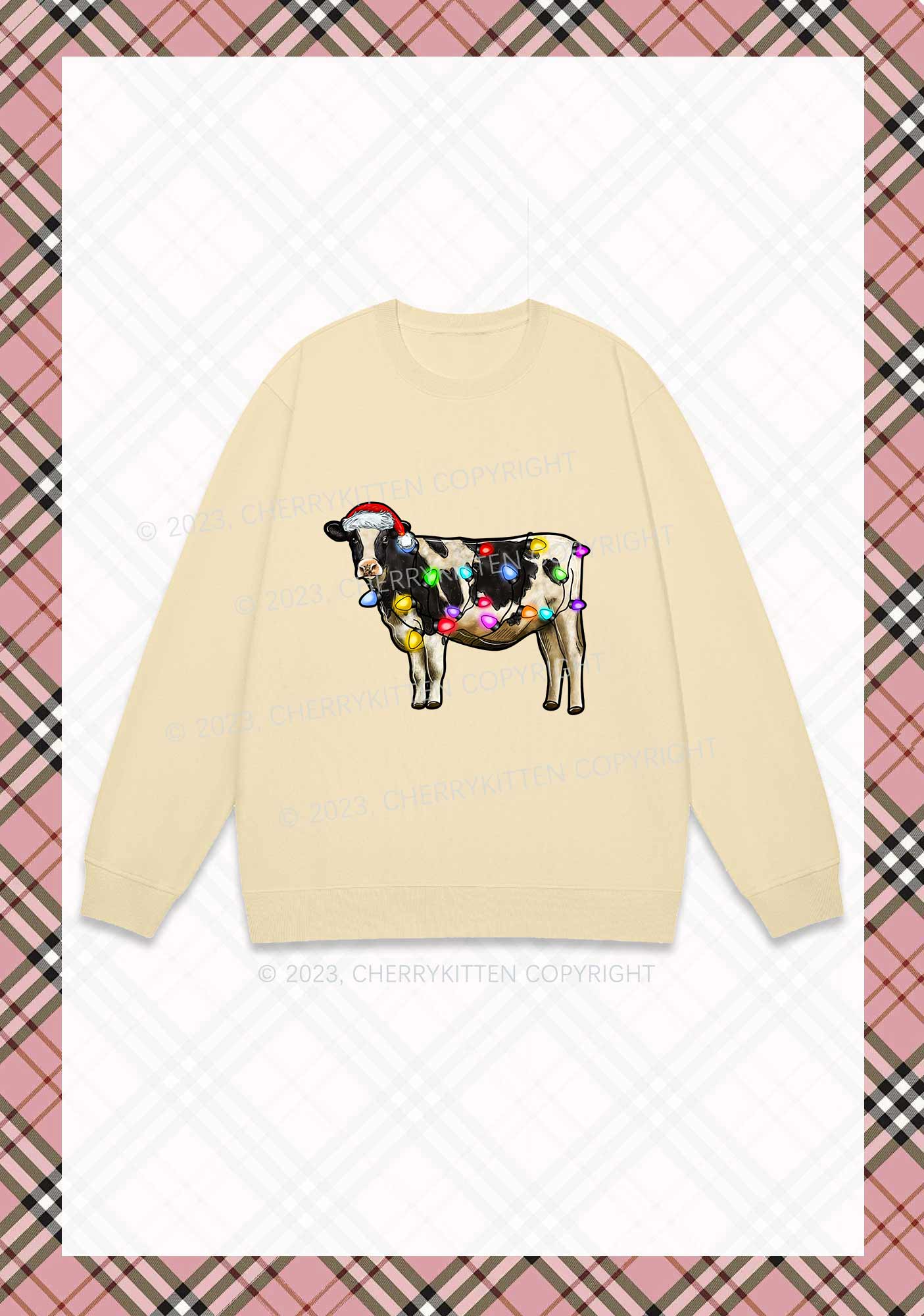 Christmas Cow Y2K Sweatshirt Cherrykitten - Image 5