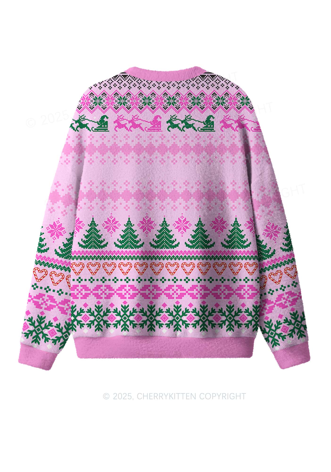Christmas Cow Y2K Christmas Knit Sweatshirt Cherrykitten - Image 2
