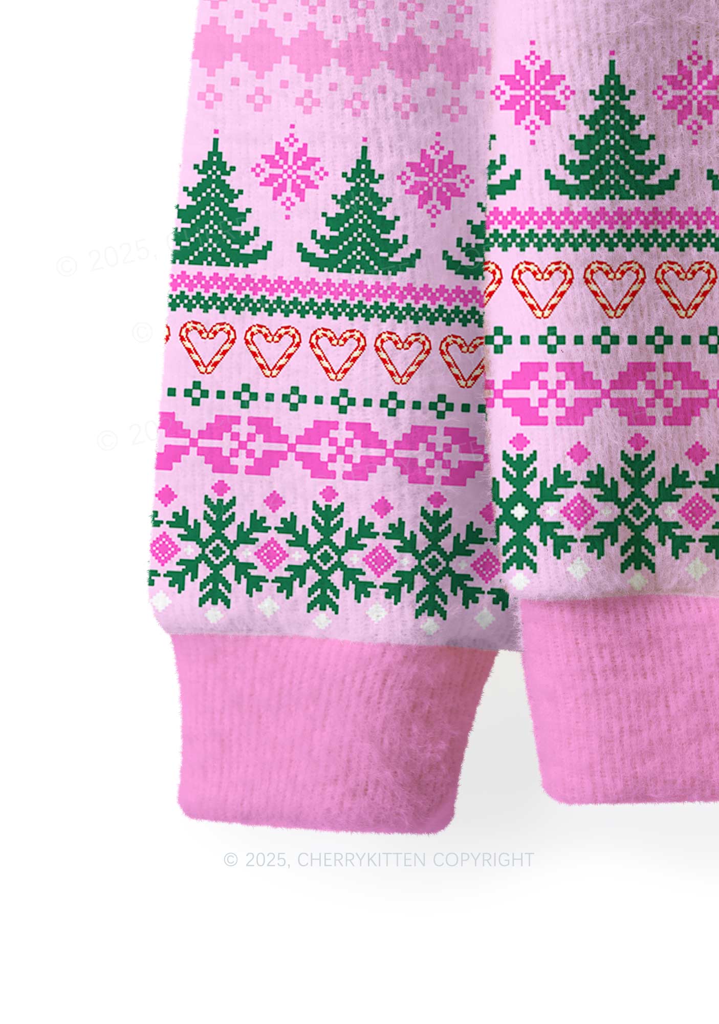 Christmas Cow Y2K Christmas Knit Sweatshirt Cherrykitten - Image 4