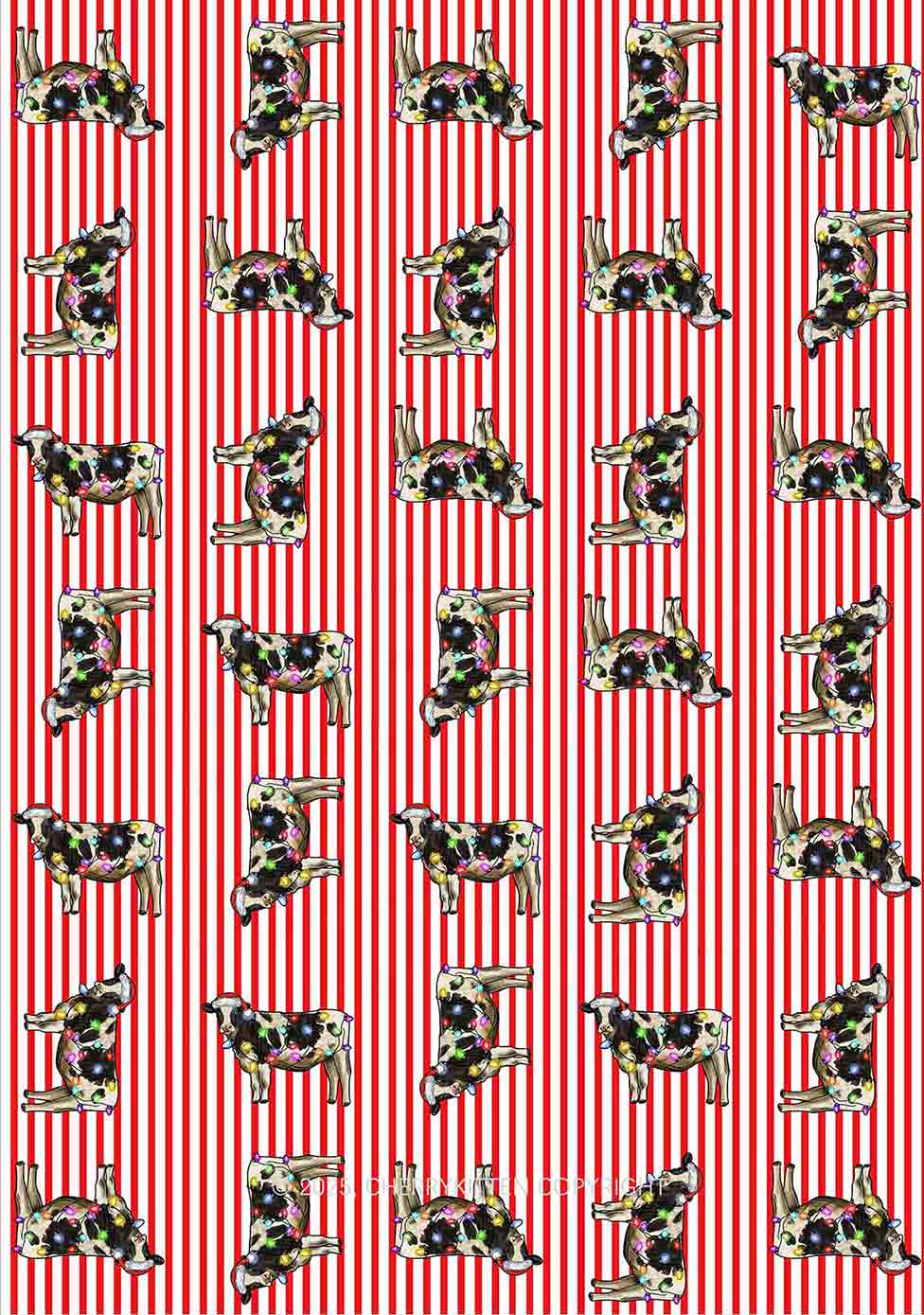 Christmas Cow Y2K Print Long Sleeve Pajama Set Cherrykitten - Image 2
