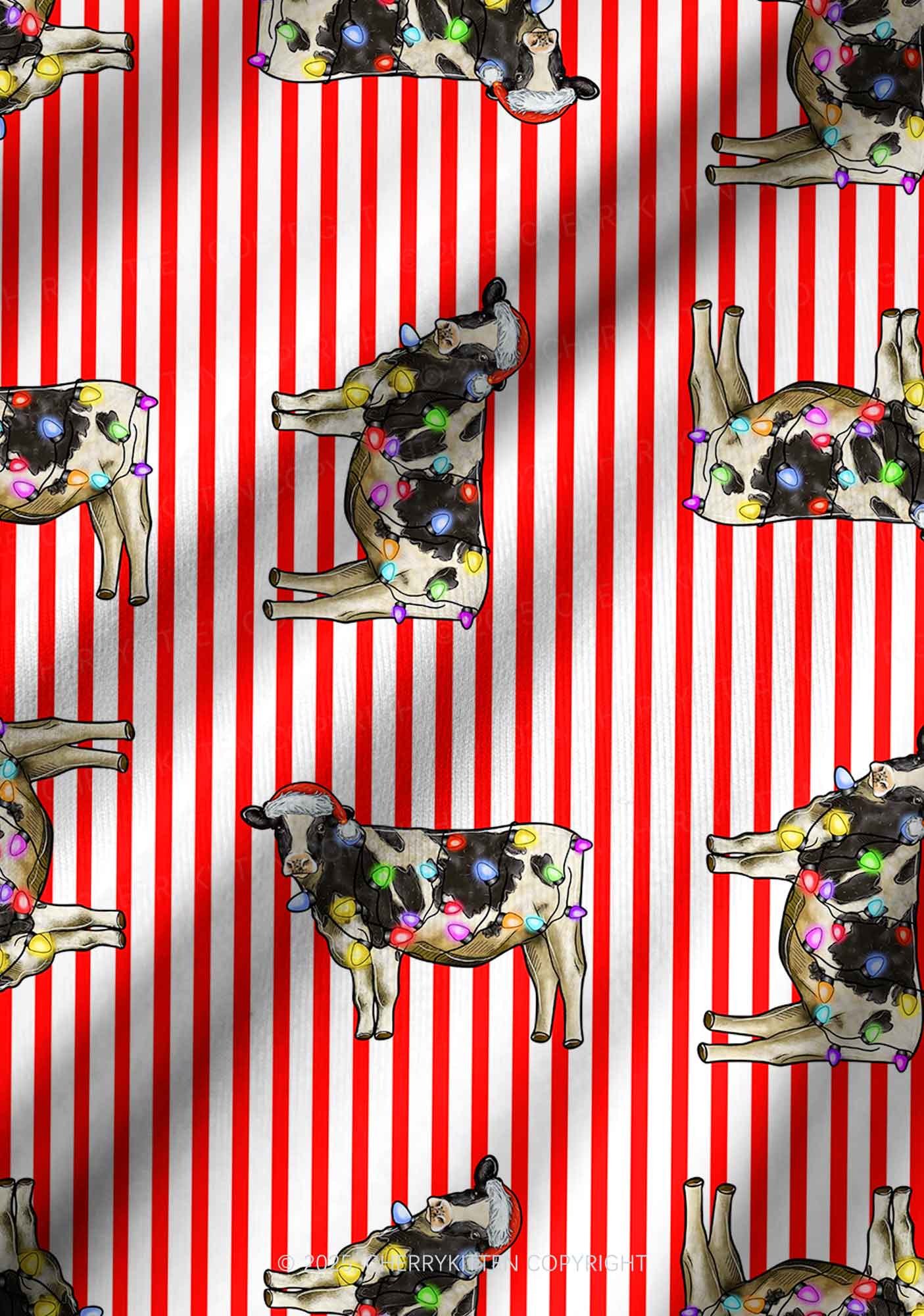 Christmas Cow Y2K Print Long Sleeve Pajama Set Cherrykitten - Image 6
