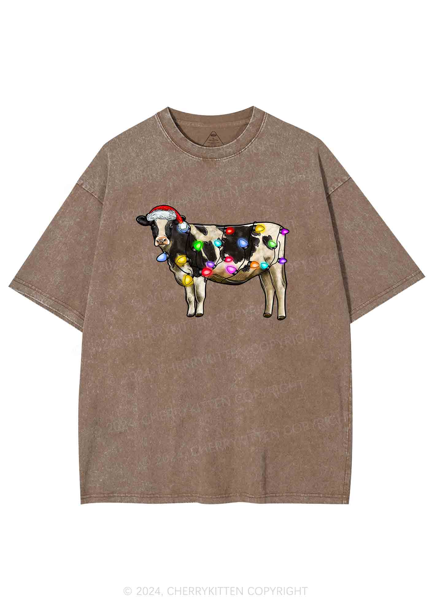 Christmas Cow Y2K Washed Tee Cherrykitten - Image 6