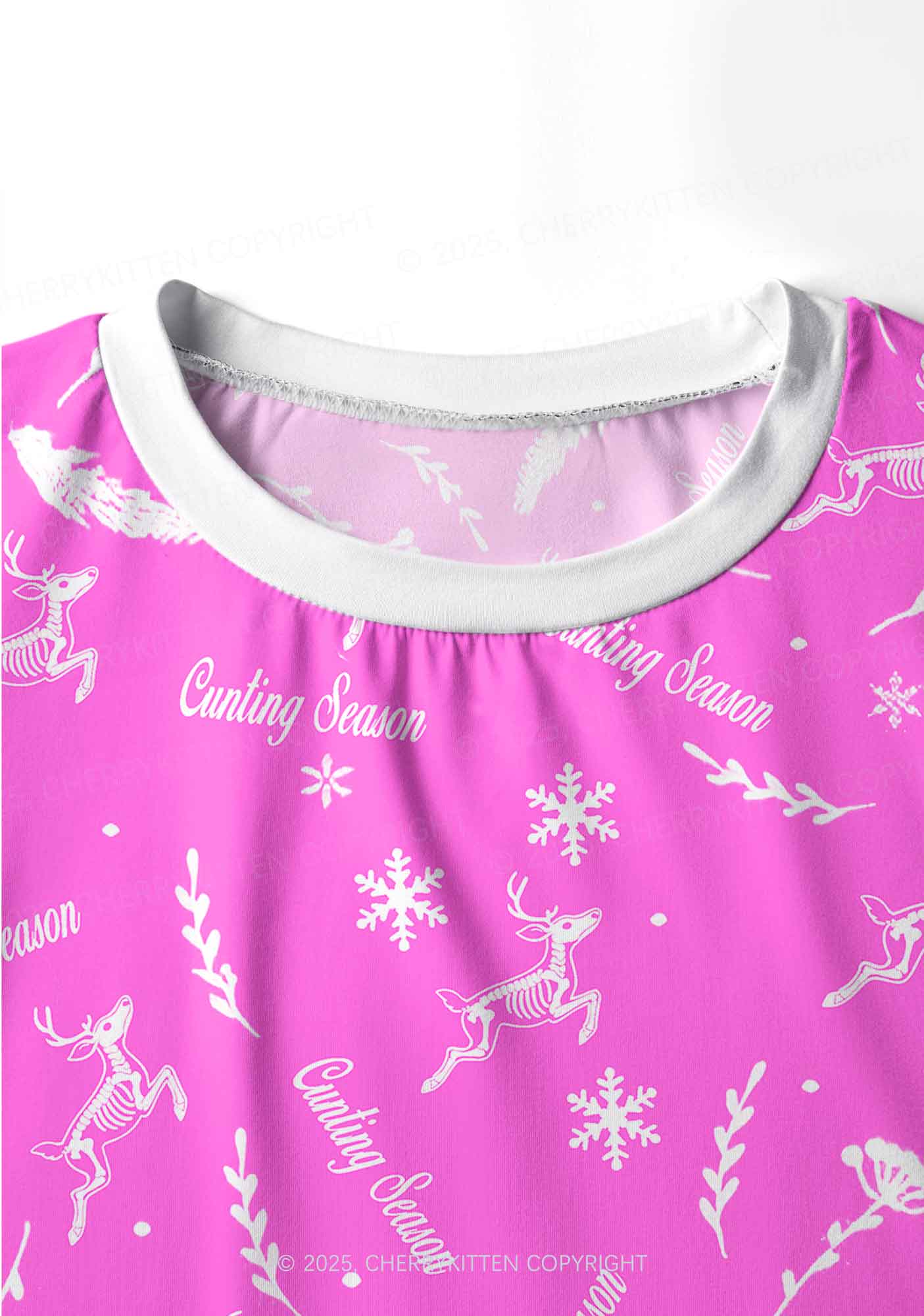 Christmas Cunting Season Y2K Print Long Sleeve Pajama Set Cherrykitten - Image 4