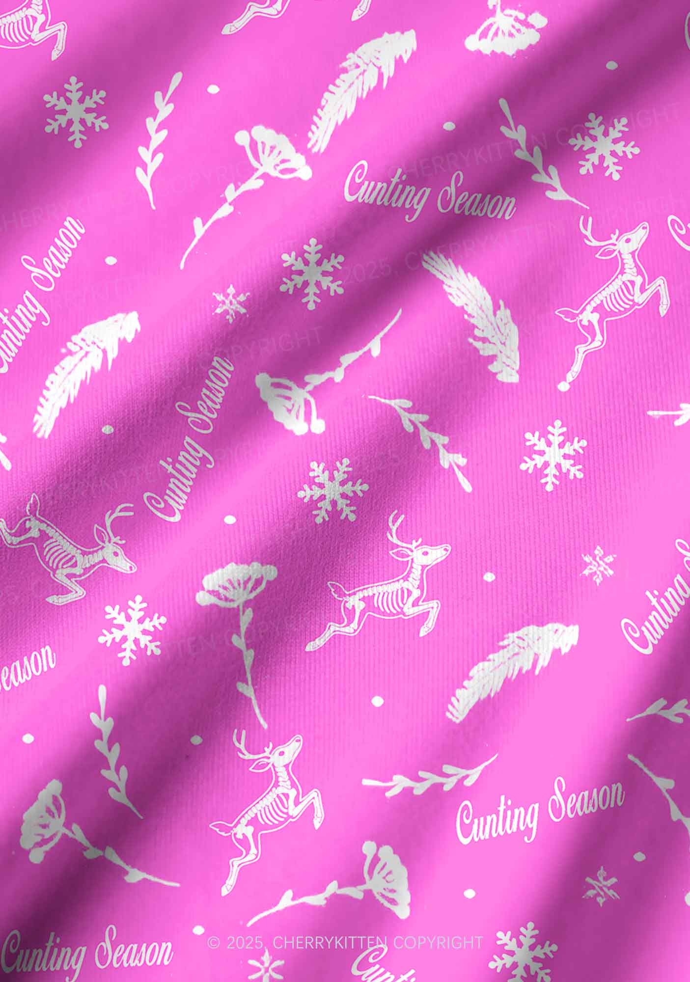 Christmas Cunting Season Y2K Print Long Sleeve Pajama Set Cherrykitten - Image 6