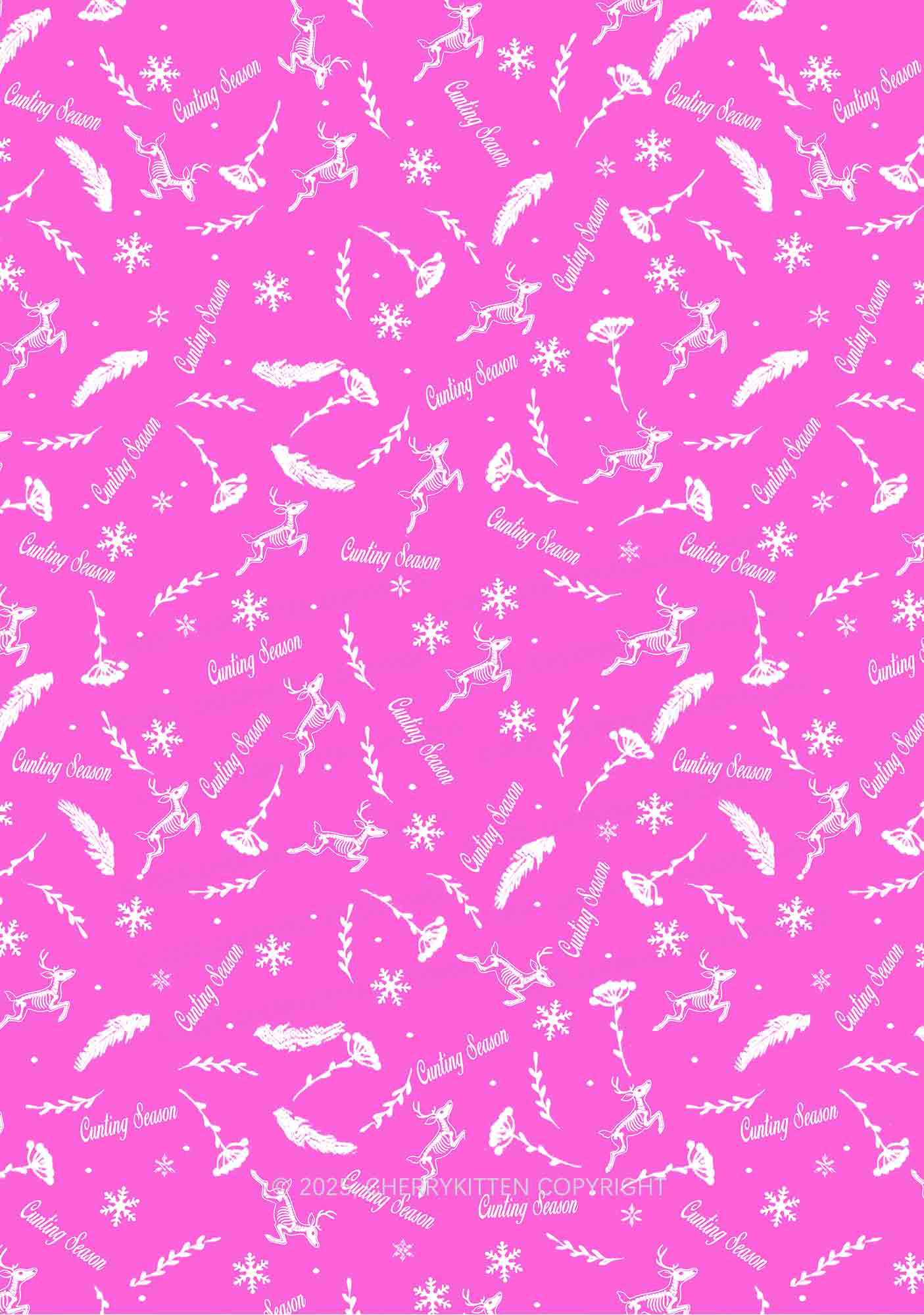 Christmas Cunting Season Y2K Print Long Sleeve Pajama Set Cherrykitten - Image 2