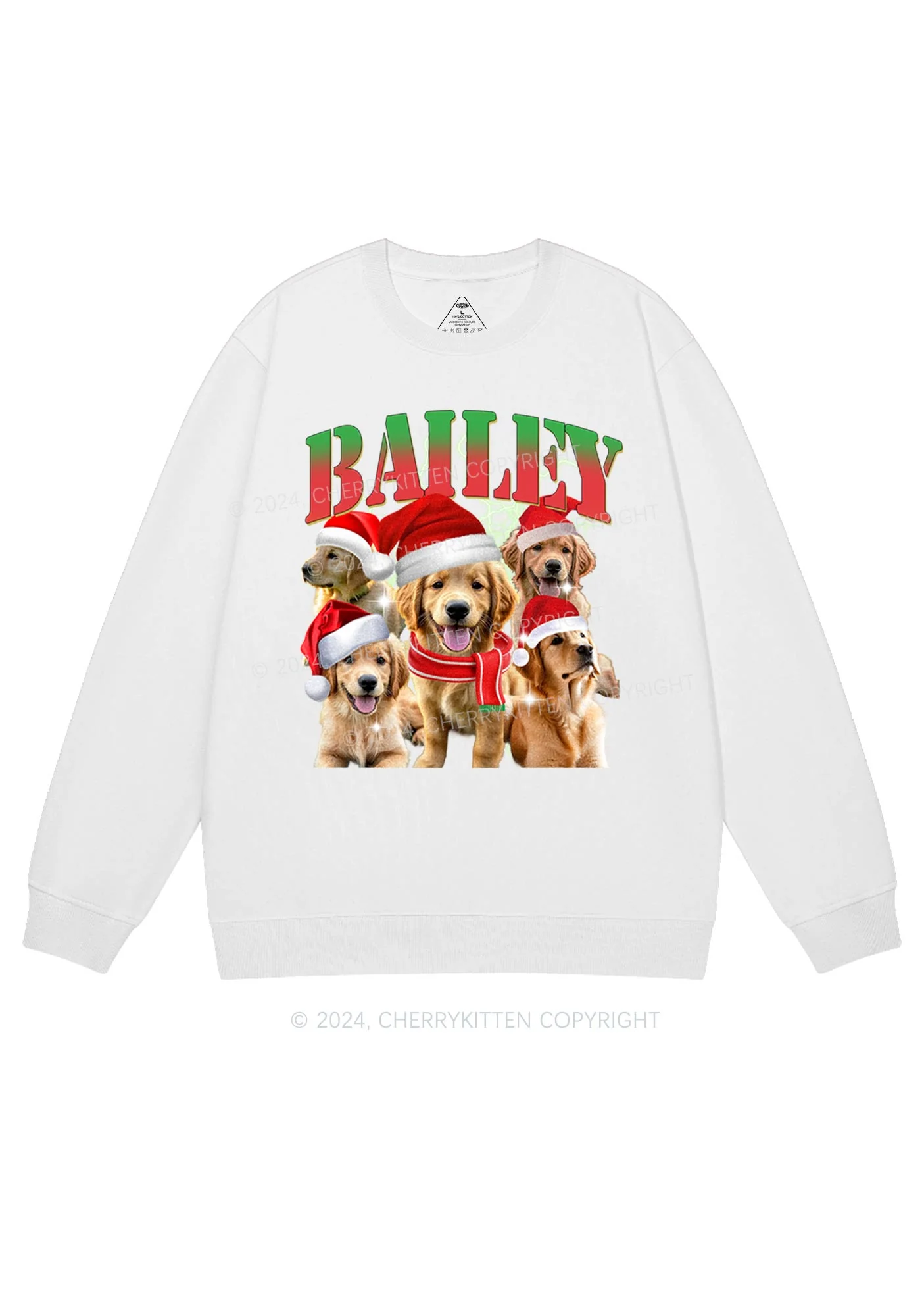 Christmas Custom Pet Photo Y2K Sweatshirt Cherrykitten - Image 3