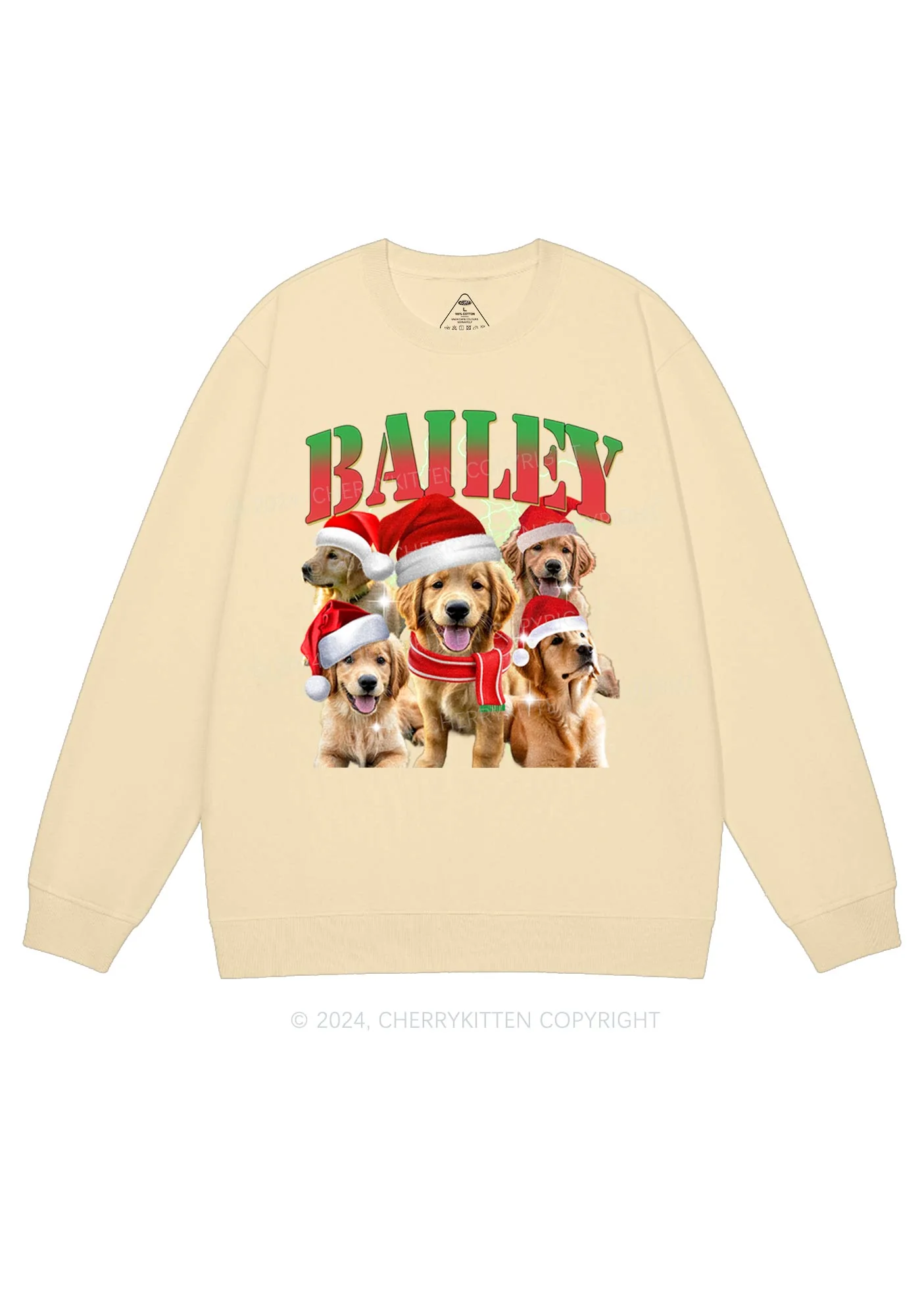 Christmas Custom Pet Photo Y2K Sweatshirt Cherrykitten - Image 4