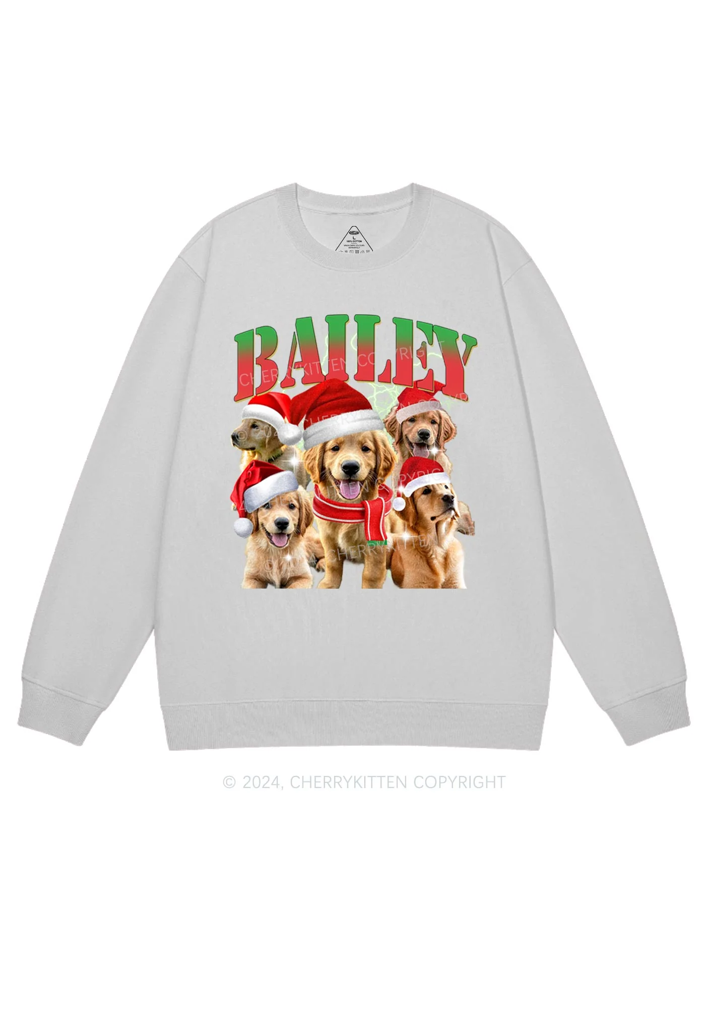 Christmas Custom Pet Photo Y2K Sweatshirt Cherrykitten - Image 6