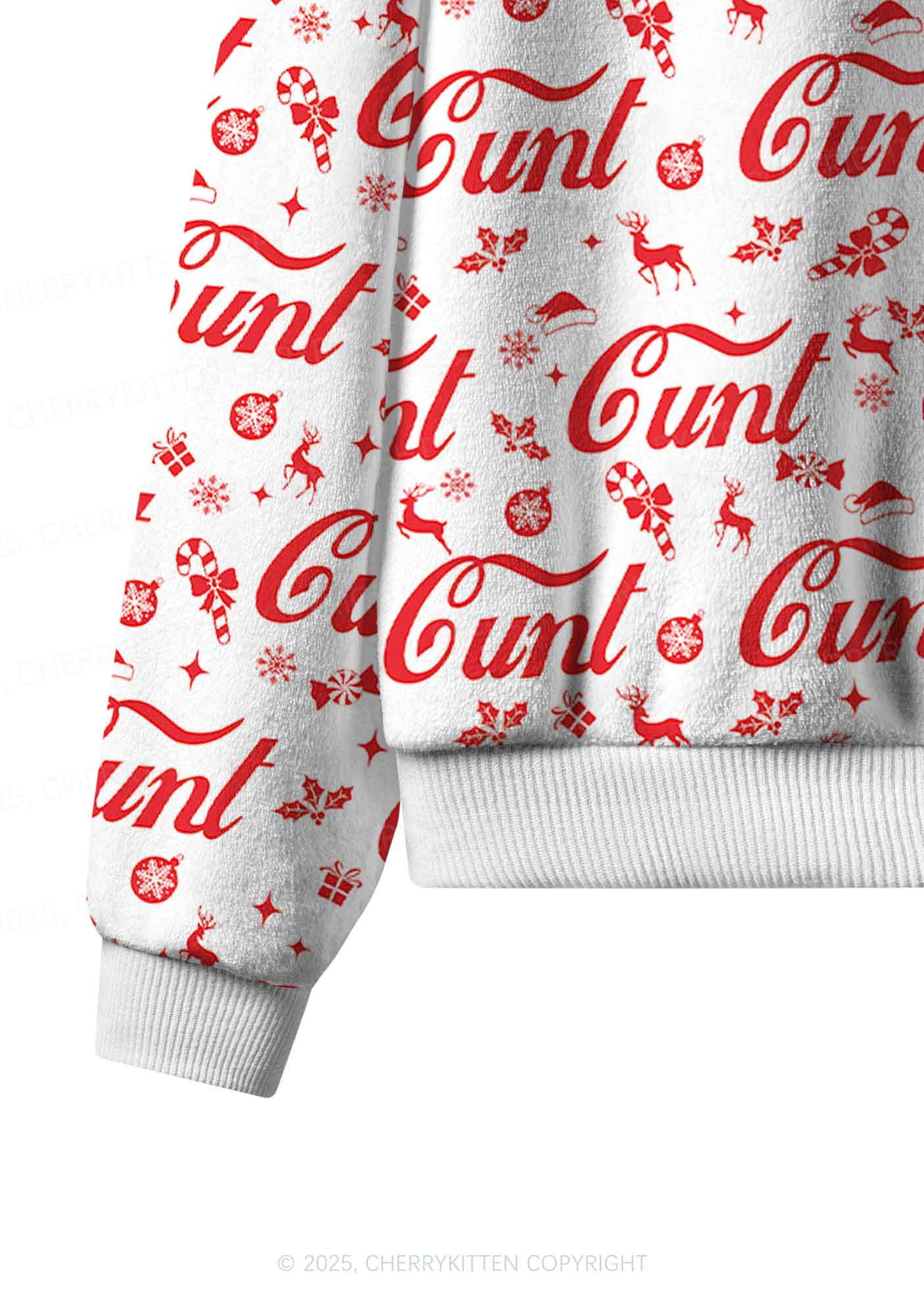 Christmas Cxxt Y2K Fleece Long Sleeve Pajama Set Cherrykitten - Image 6