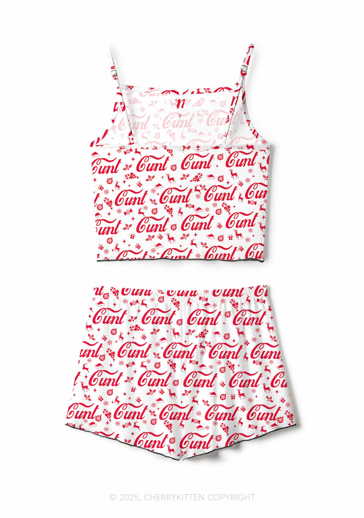 Christmas Cxxt Y2K Print Cami Shorts Pajama Set Cherrykitten - Image 2