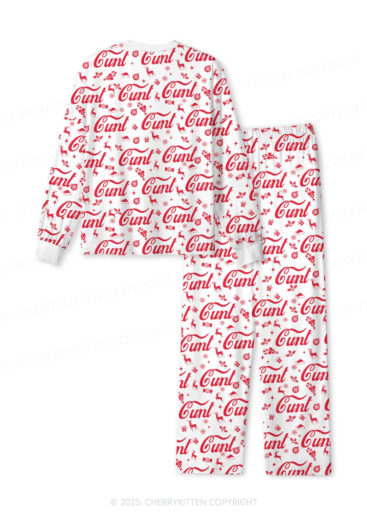 Christmas Cxxt Y2K Print Long Sleeve Pajama Set Cherrykitten - Image 3