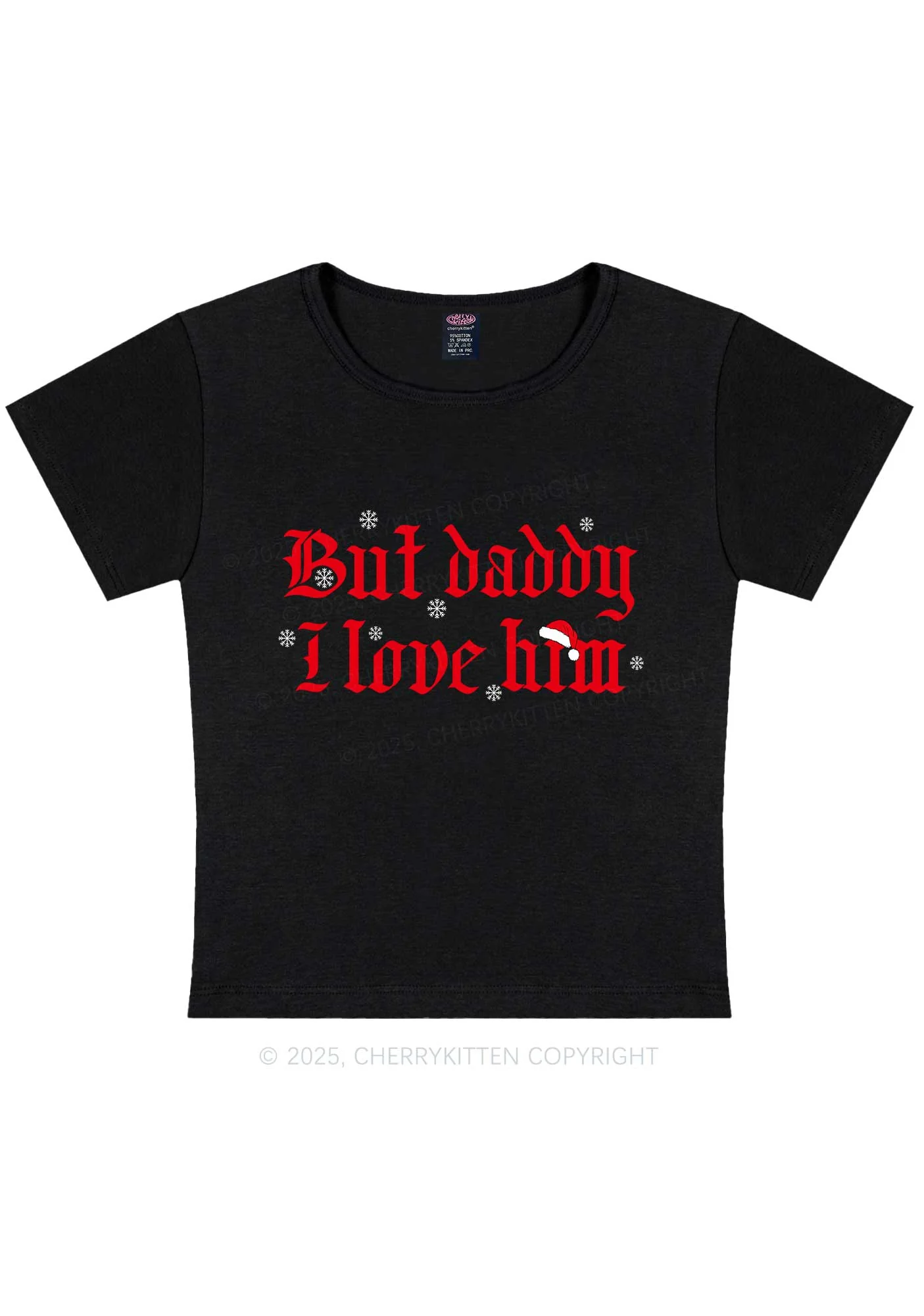 Christmas Daddy I Love Him Y2K Baby Tee Cherrykitten - Image 3