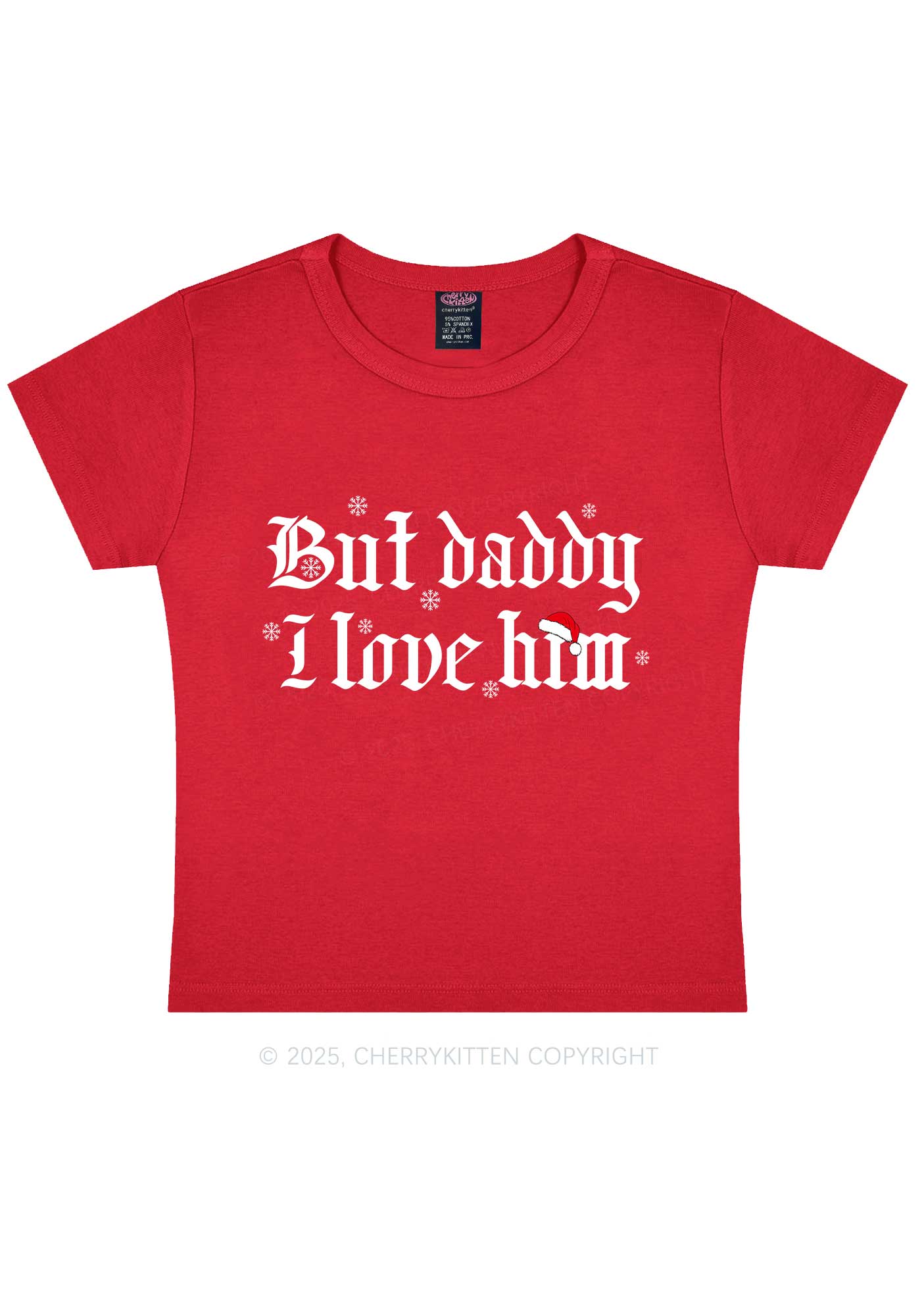 Christmas Daddy I Love Him Y2K Baby Tee Cherrykitten - Image 6