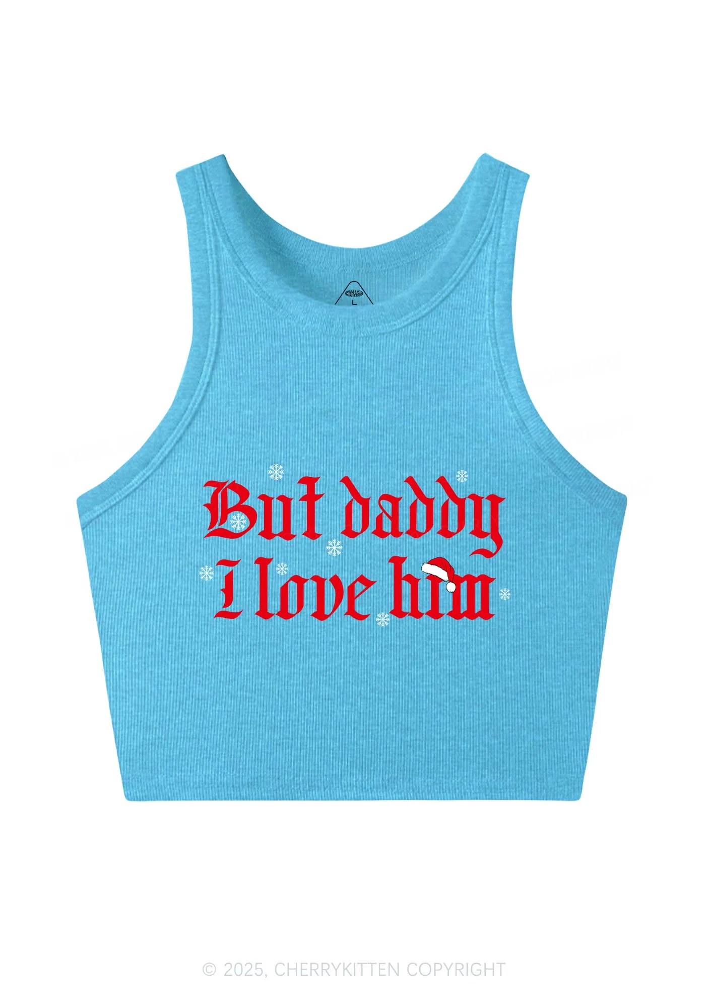 Christmas Daddy I Love Him Y2K Crop Tank Top Cherrykitten - Image 4