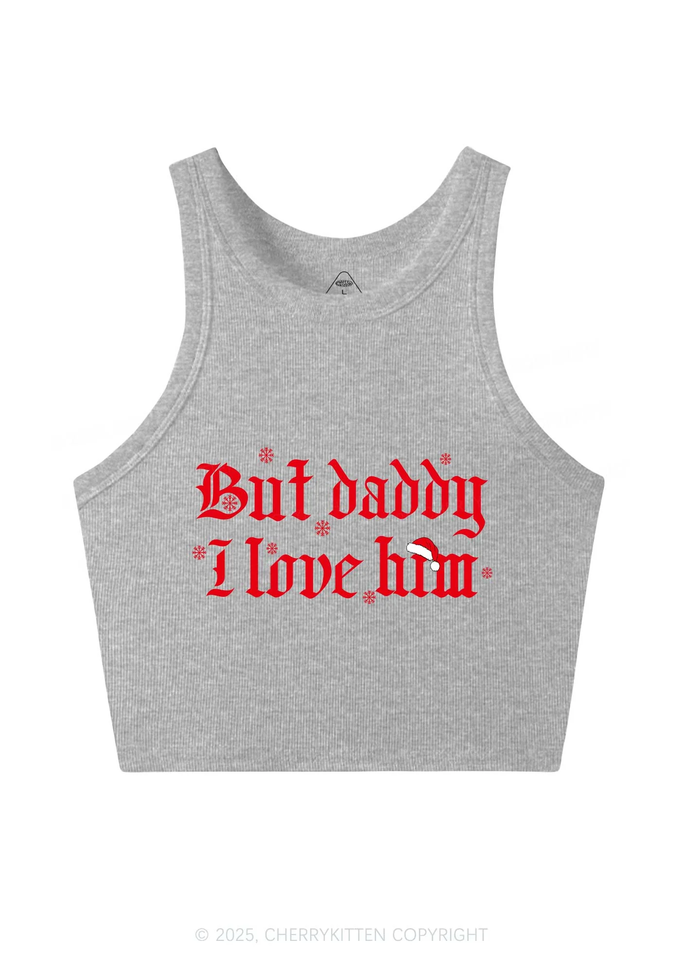 Christmas Daddy I Love Him Y2K Crop Tank Top Cherrykitten - Image 5