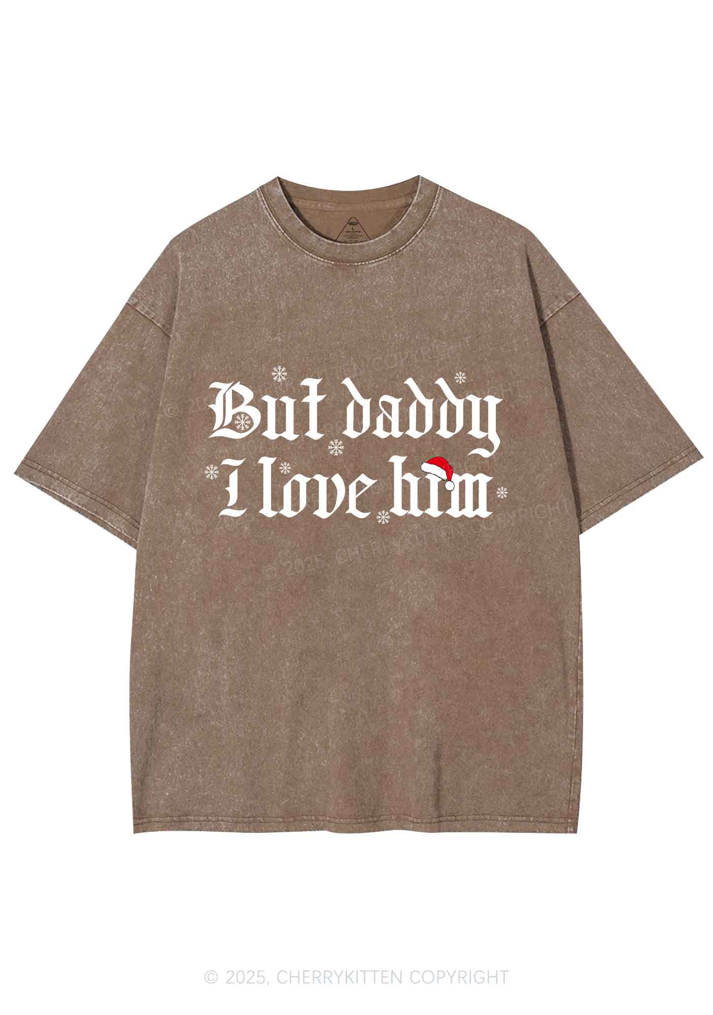 Christmas Daddy I Love Him Y2K Shirts Washed Tee Cherrykitten - Image 8
