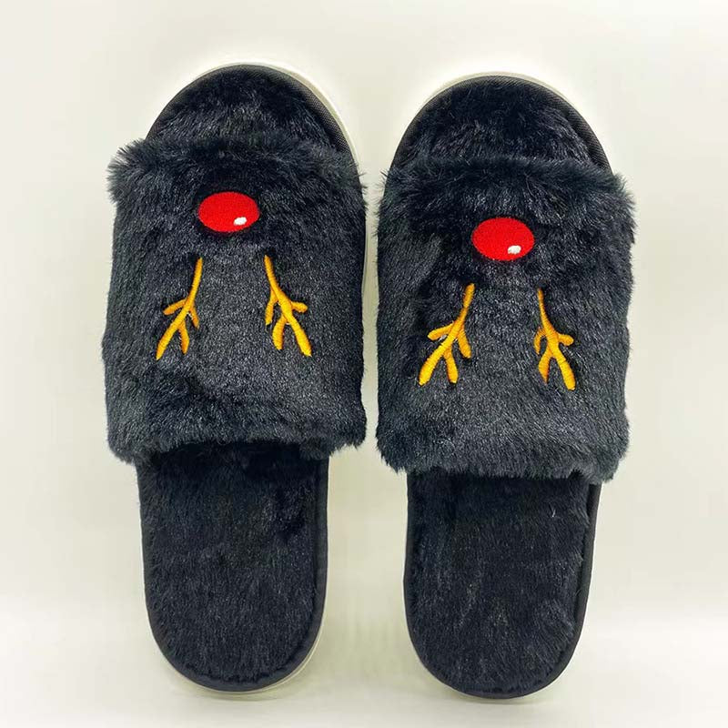 Christmas Elk Plush Slippers - Image 3