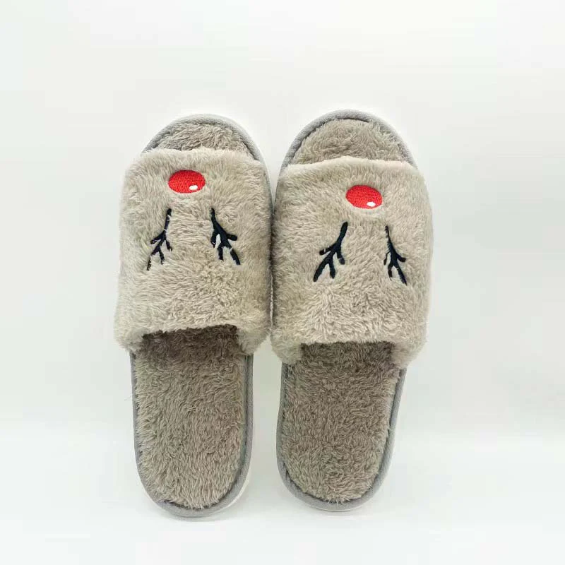 Christmas Elk Plush Slippers - Image 8