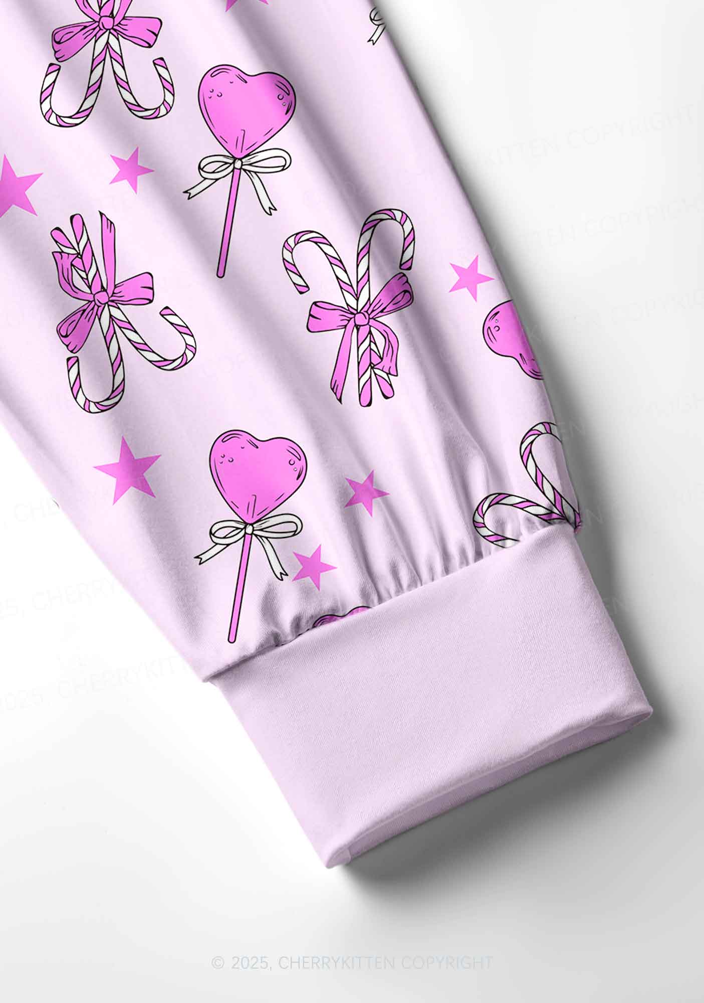 Christmas Heart Candy Y2K Print Long Sleeve Pajama Set Cherrykitten - Image 5