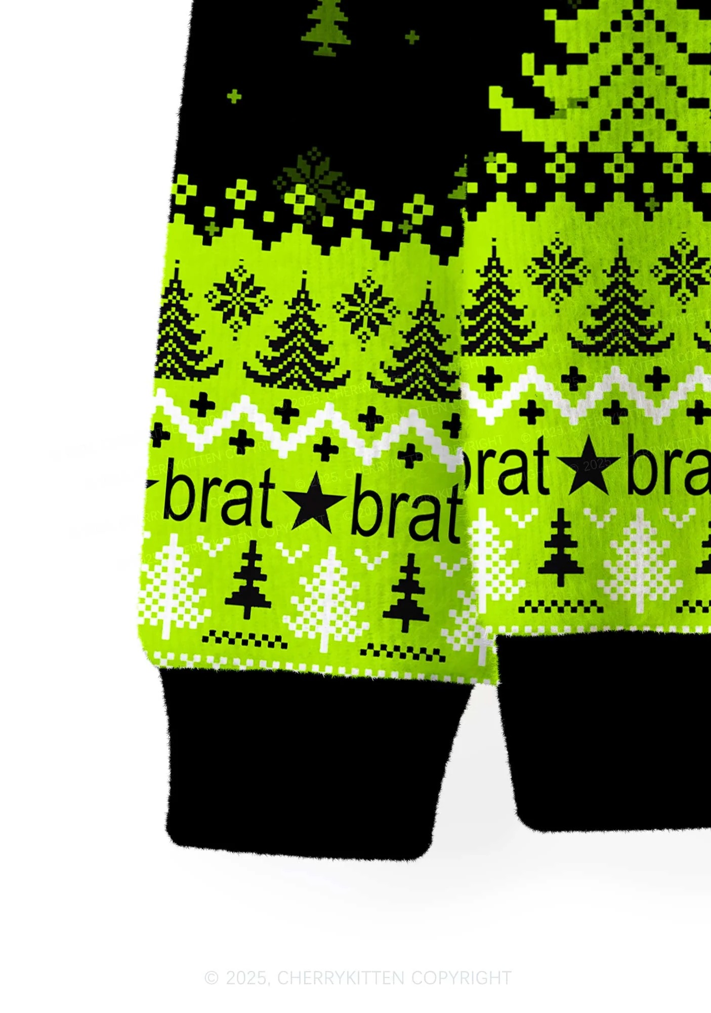 Christmas Is Brat Y2K Christmas Cardigan Knit Sweatshirt Cherrykitten - Image 6