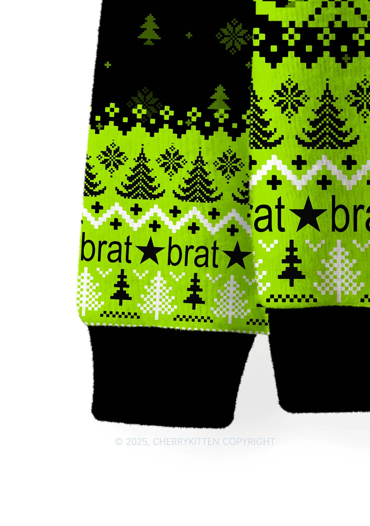 Christmas Is Brat Y2K Christmas Knit Sweatshirt Cherrykitten - Image 4