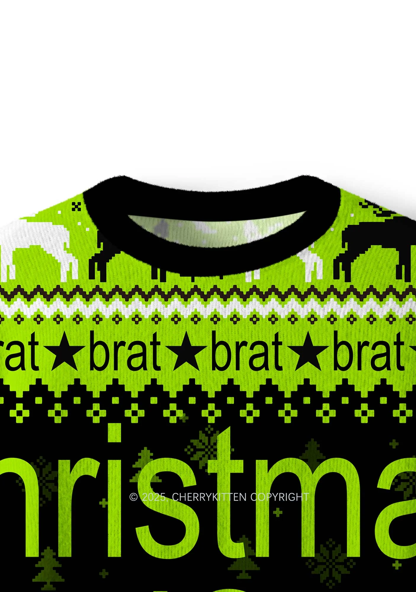 Christmas Is Brat Y2K Christmas Knit Sweatshirt Cherrykitten - Image 5