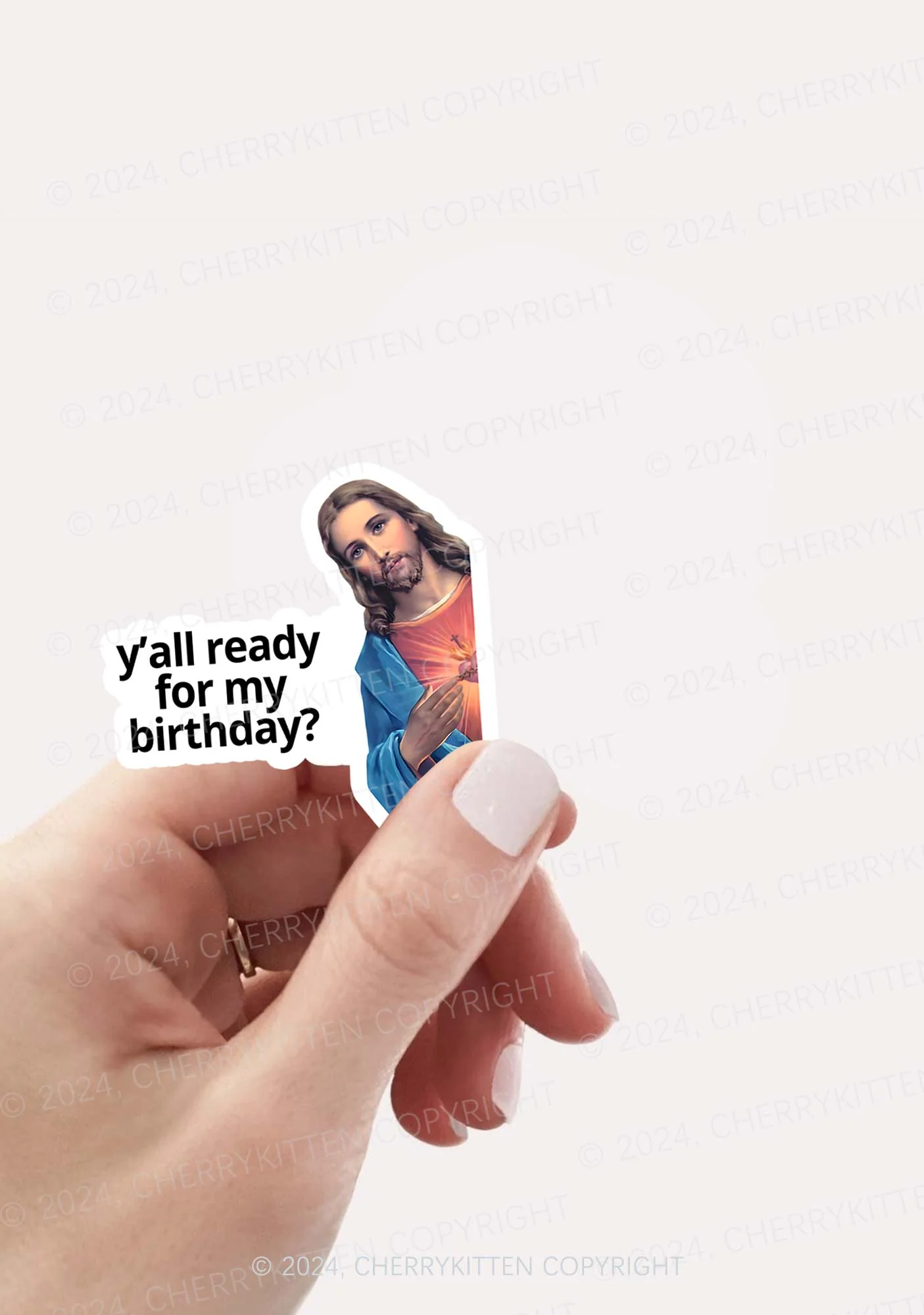 Christmas Jesus Birthday 1Pc Y2K Sticker Cherrykitten - Image 2