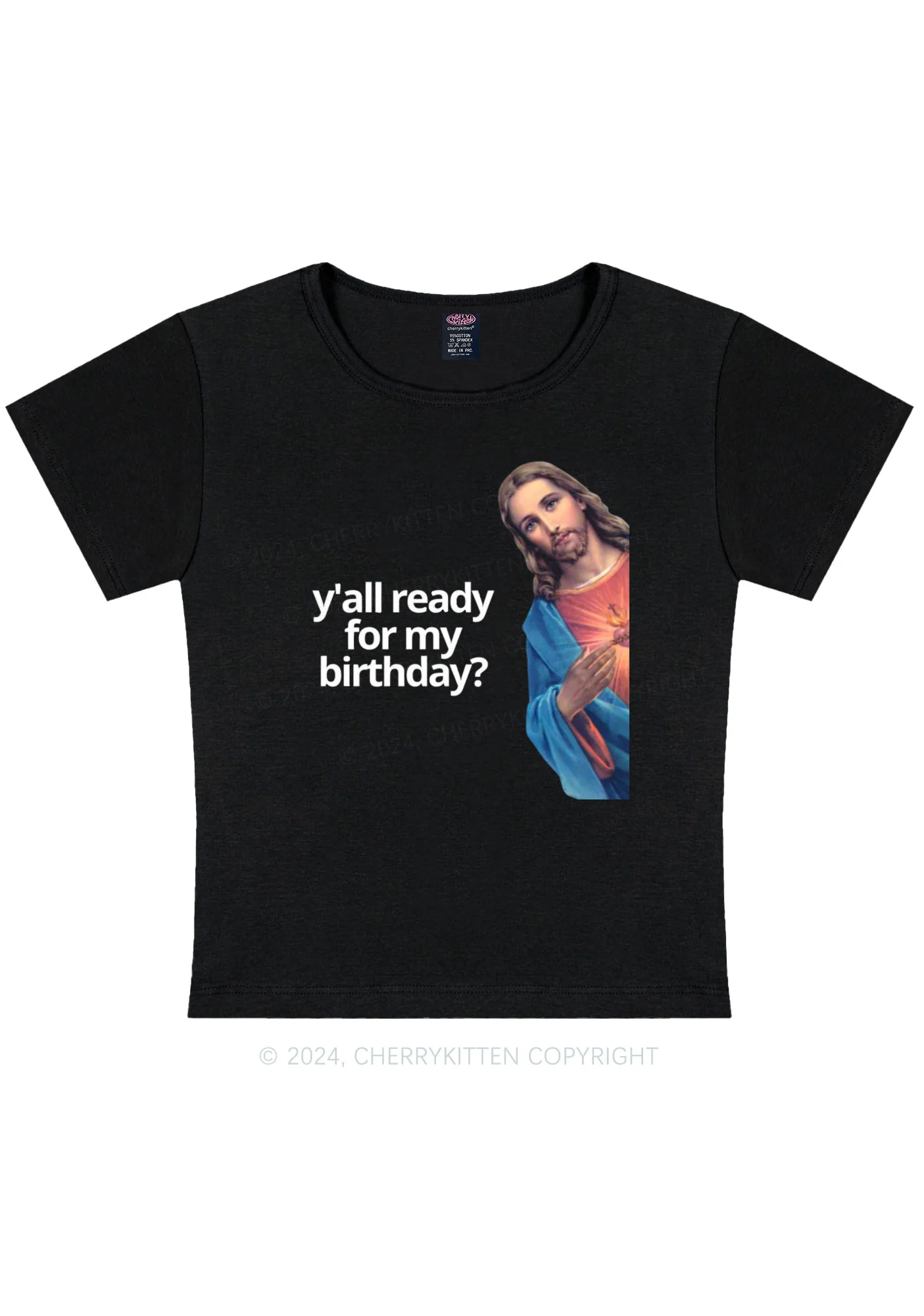 Christmas Jesus Birthday Y2K Baby Tee Cherrykitten - Image 3