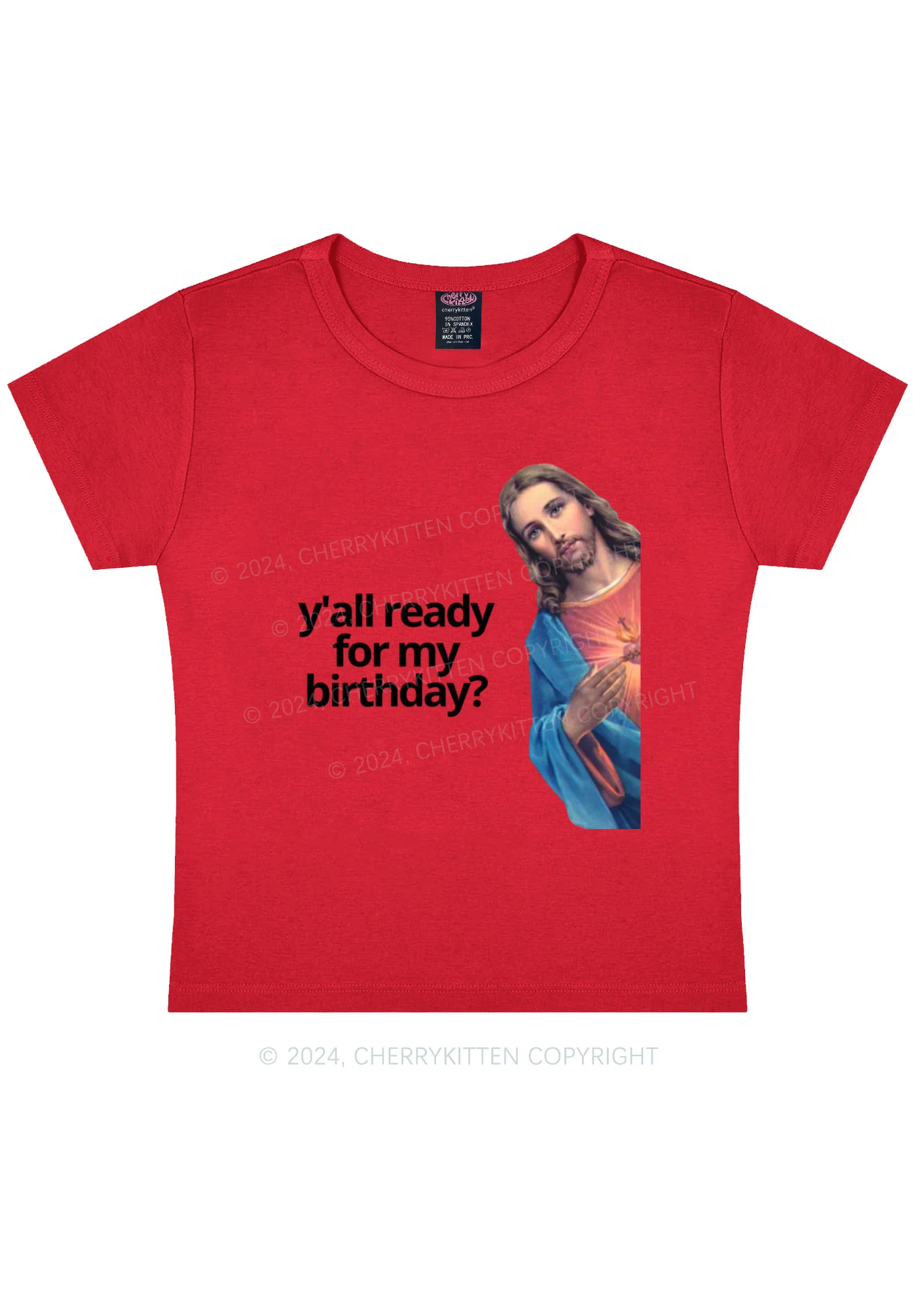 Christmas Jesus Birthday Y2K Baby Tee Cherrykitten - Image 6