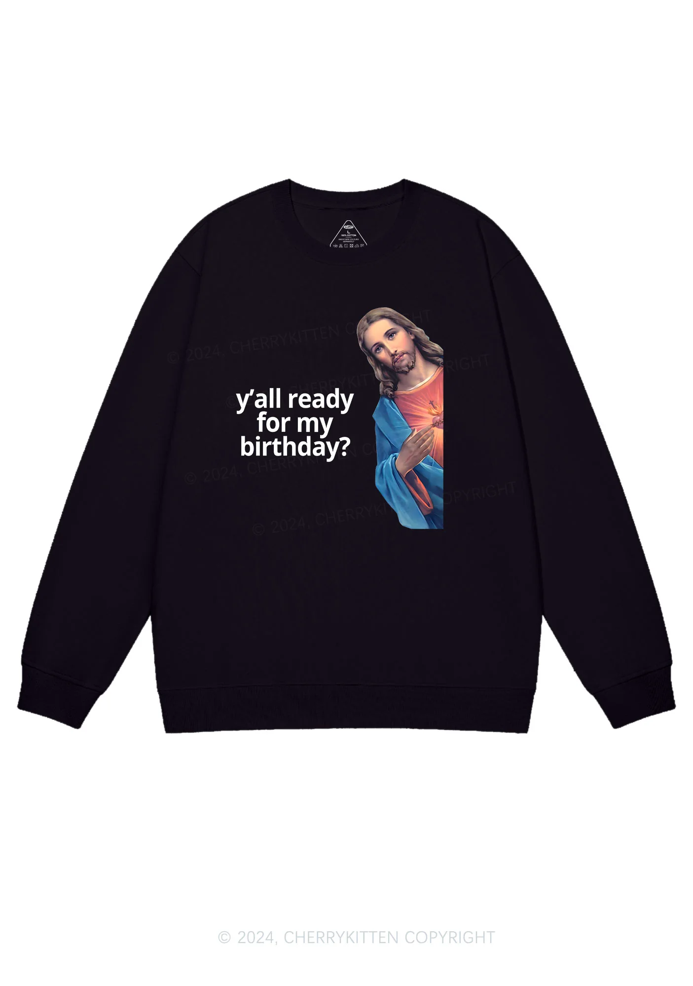 Christmas Jesus Birthday Y2K Sweatshirt Cherrykitten - Image 3