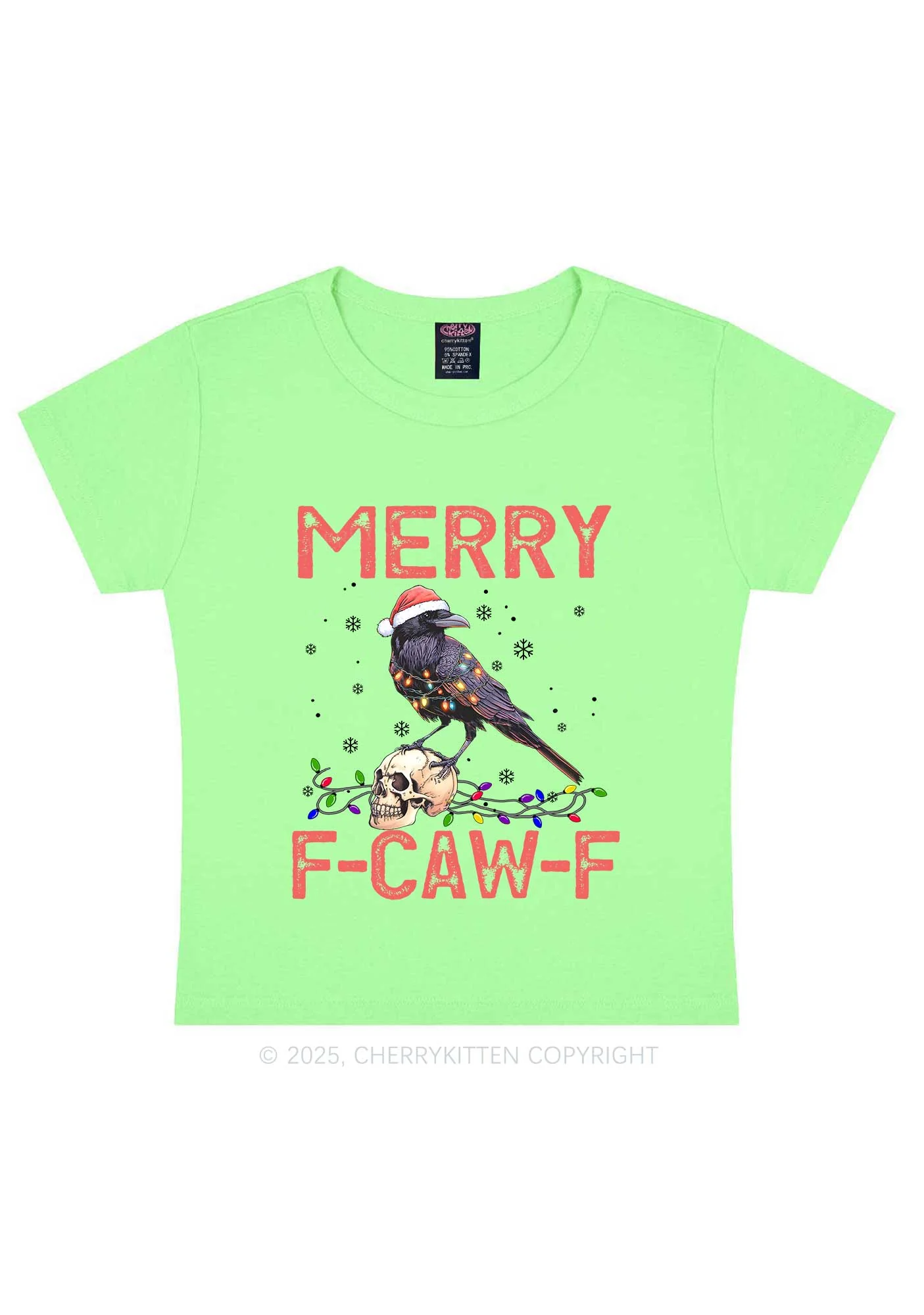 Christmas Merry Fcawf Y2K Baby Tee Cherrykitten - Image 11