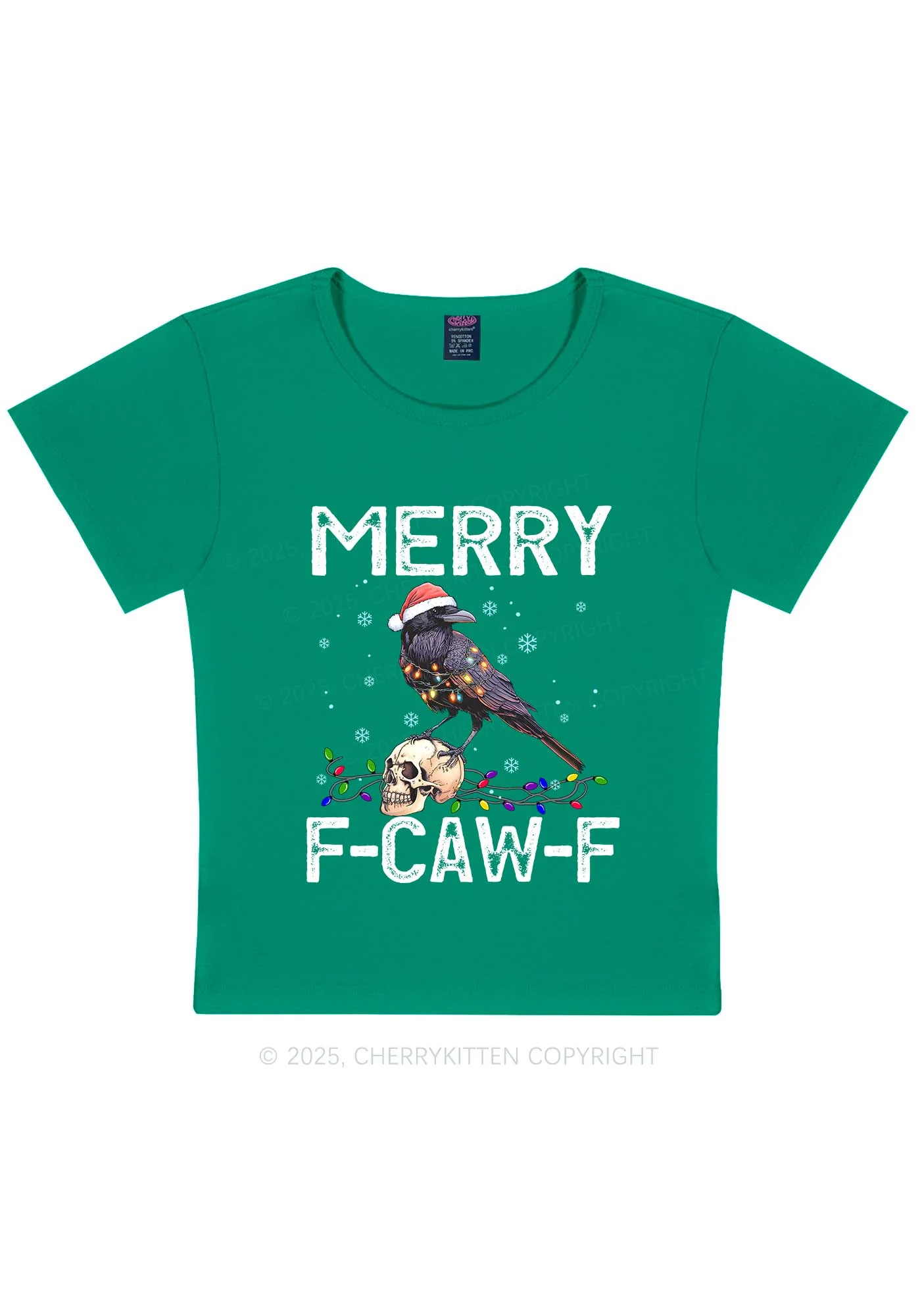 Christmas Merry Fcawf Y2K Baby Tee Cherrykitten - Image 12