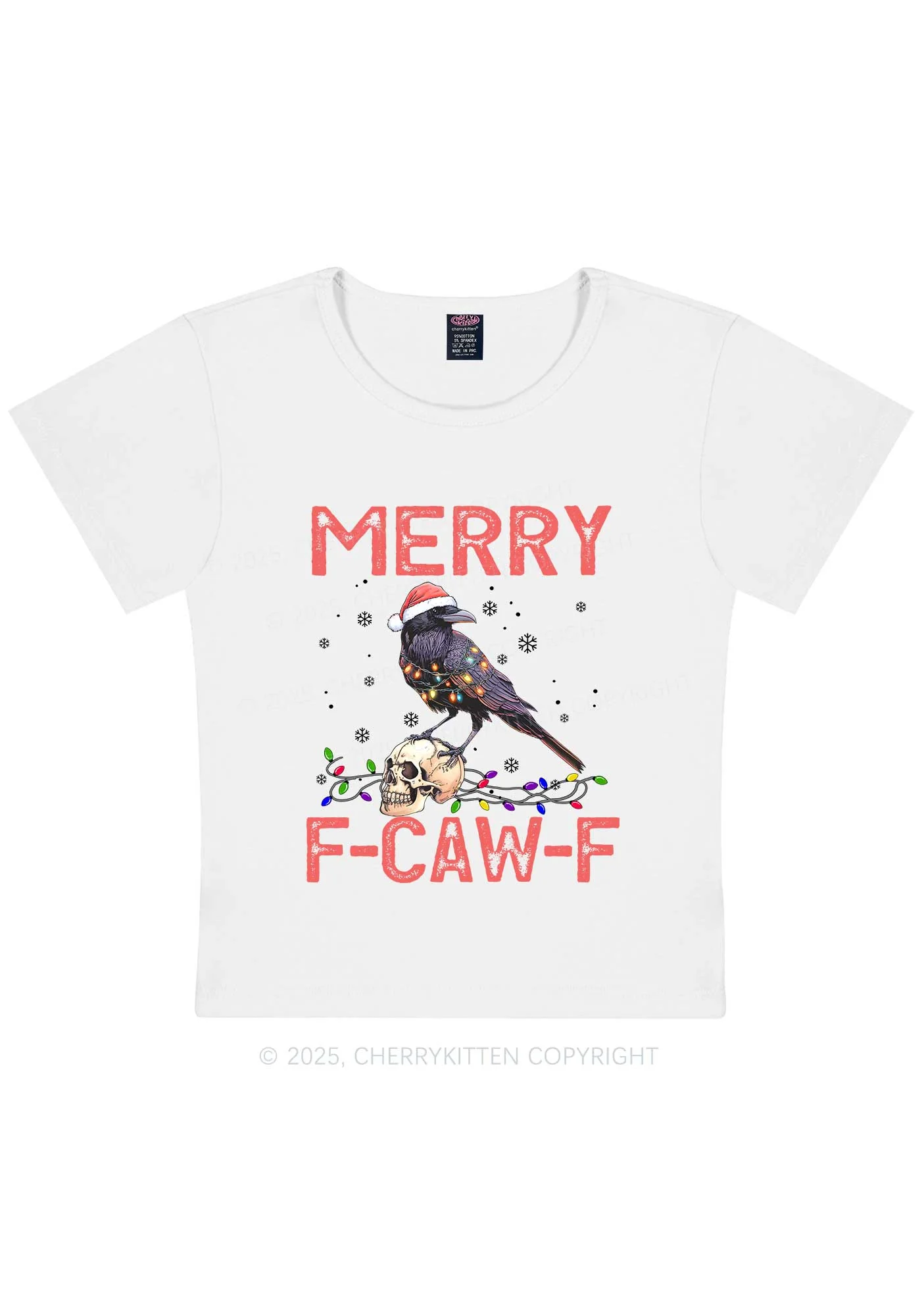 Christmas Merry Fcawf Y2K Baby Tee Cherrykitten - Image 3