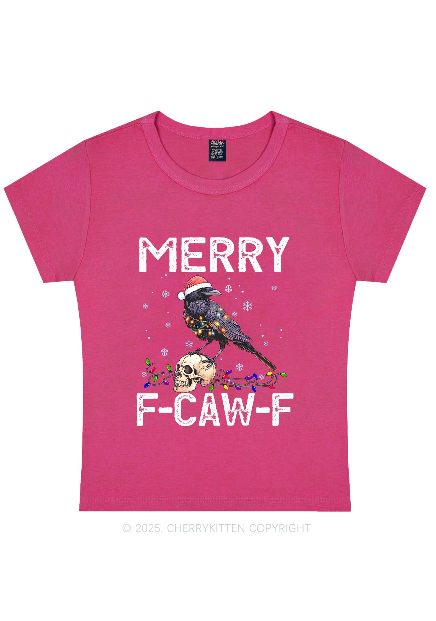Christmas Merry Fcawf Y2K Baby Tee Cherrykitten - Image 4