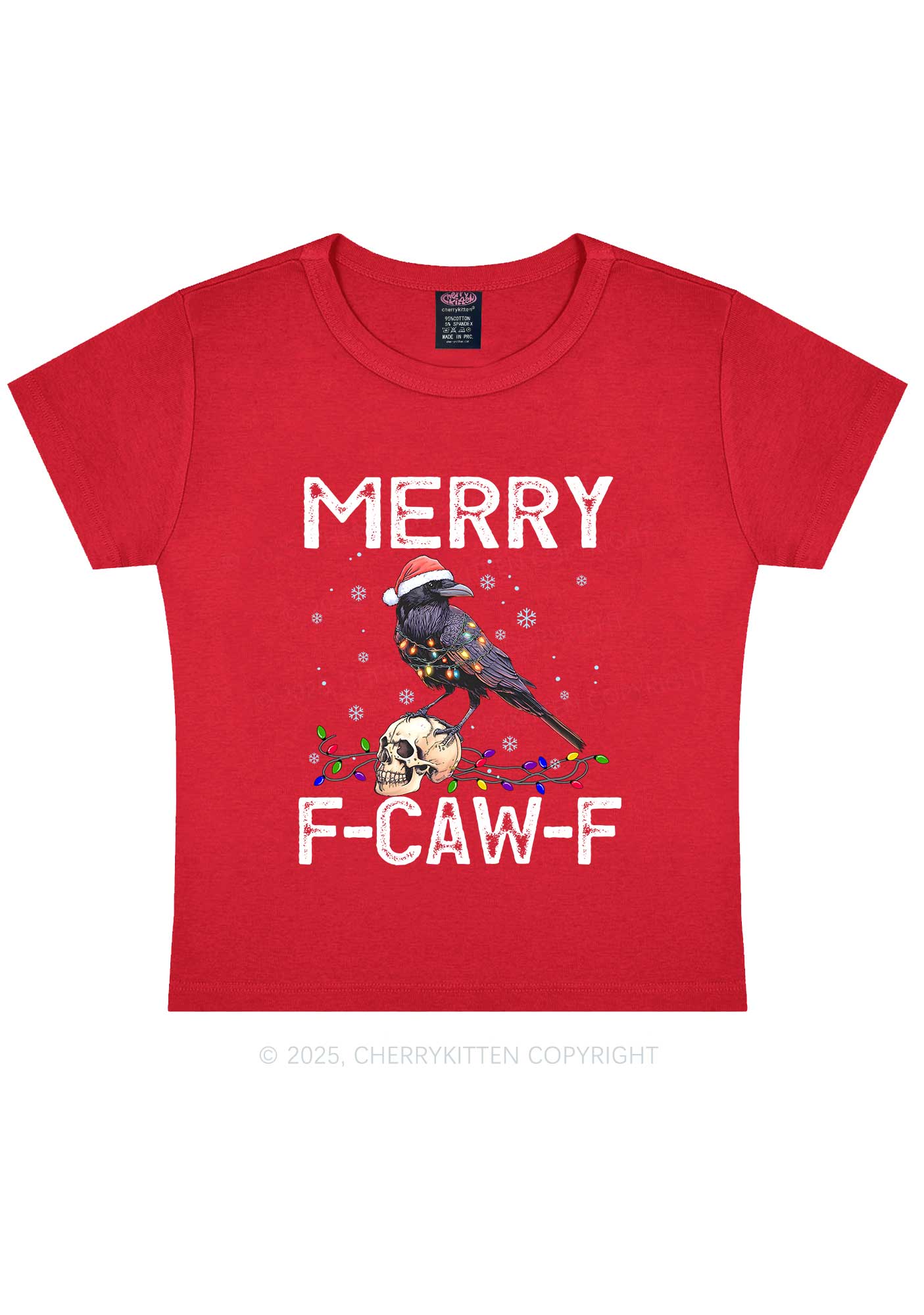 Christmas Merry Fcawf Y2K Baby Tee Cherrykitten - Image 5