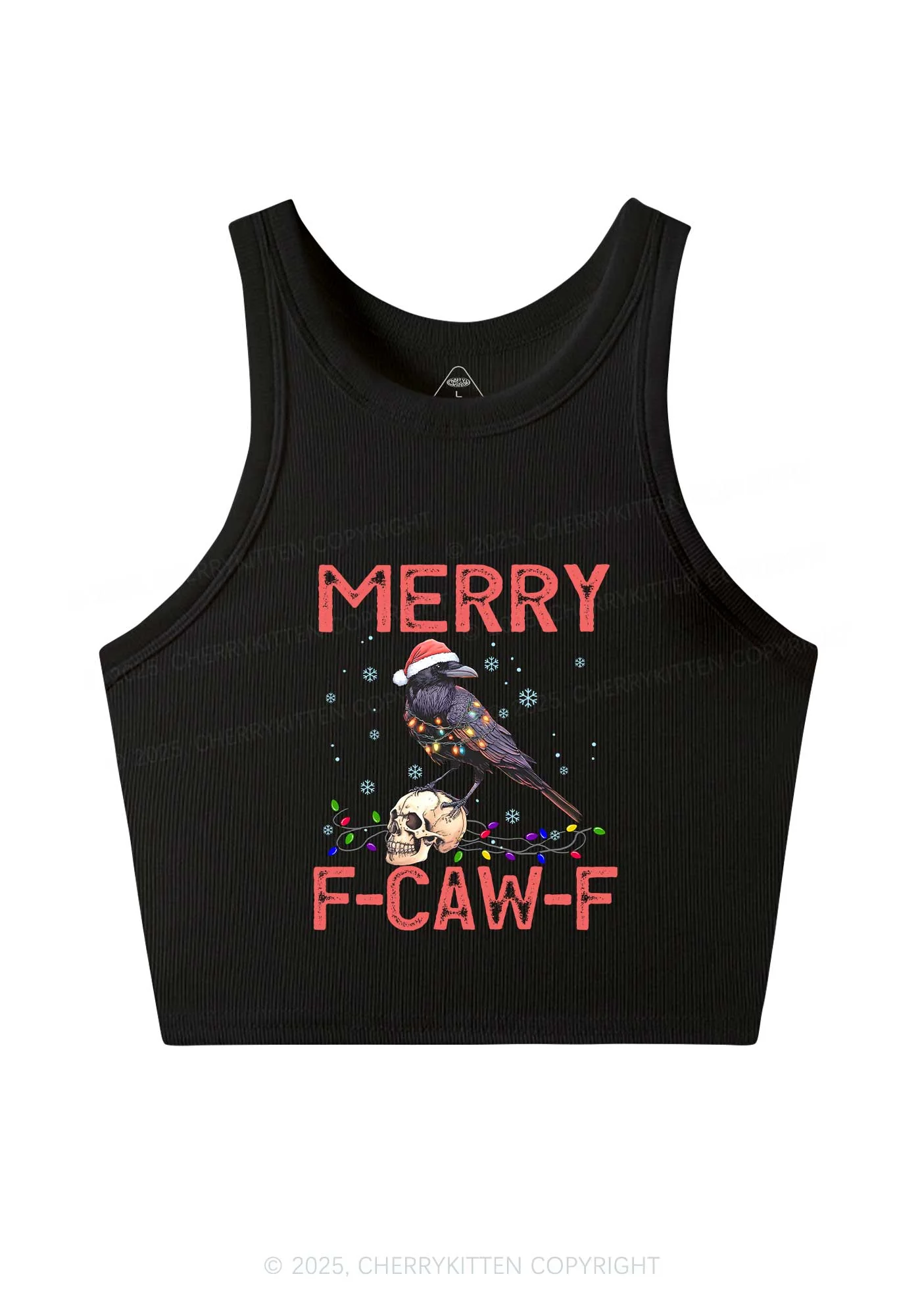 Christmas Merry Fcawf Y2K Crop Tank Top Cherrykitten - Image 3
