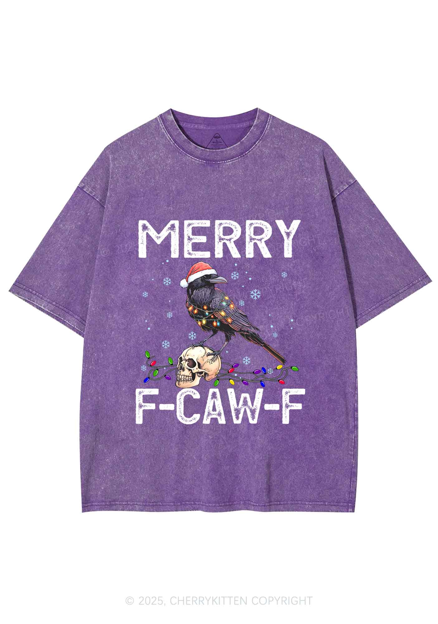Christmas Merry Fcawf Y2K Shirts Washed Tee Cherrykitten - Image 5