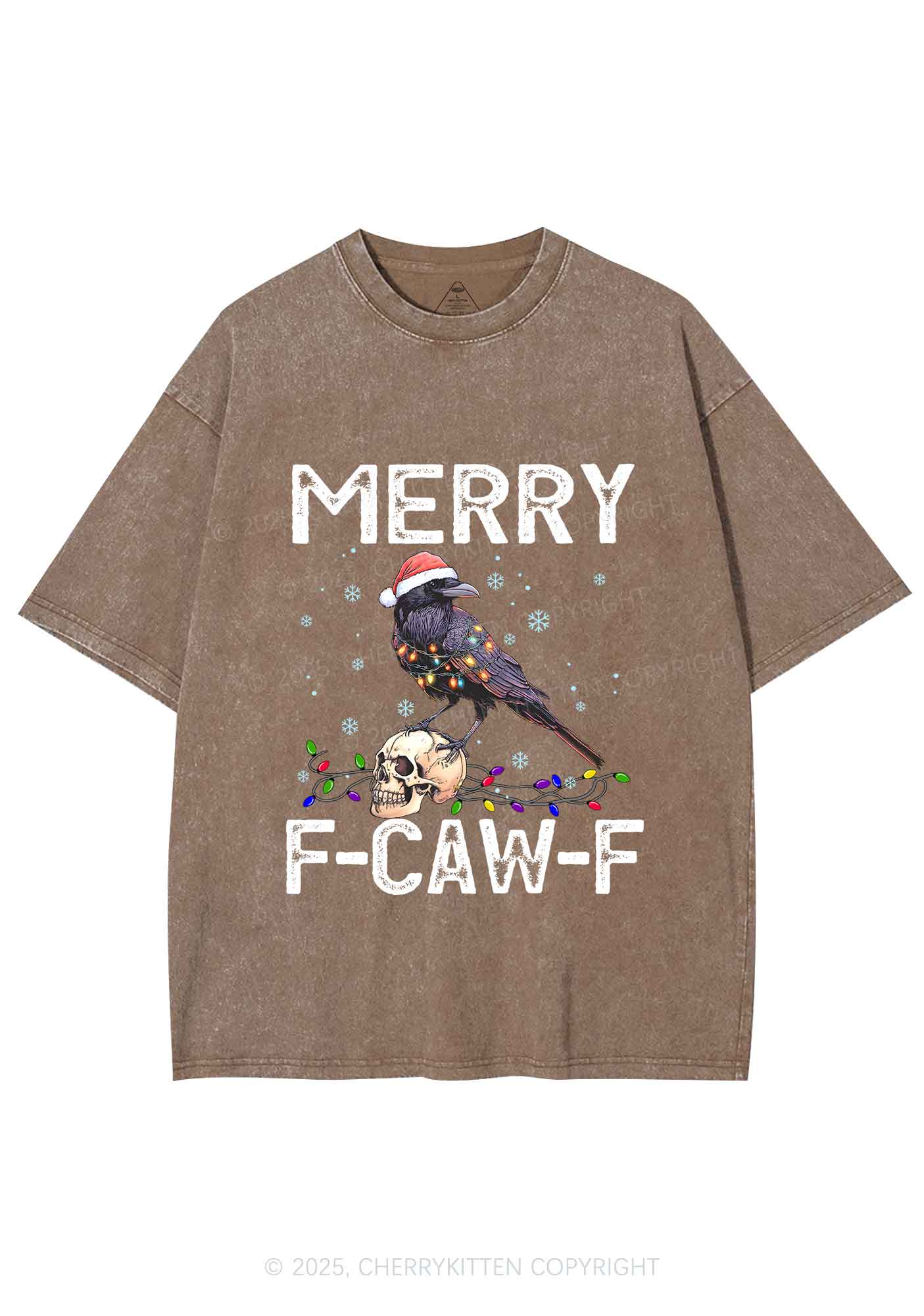 Christmas Merry Fcawf Y2K Shirts Washed Tee Cherrykitten - Image 6