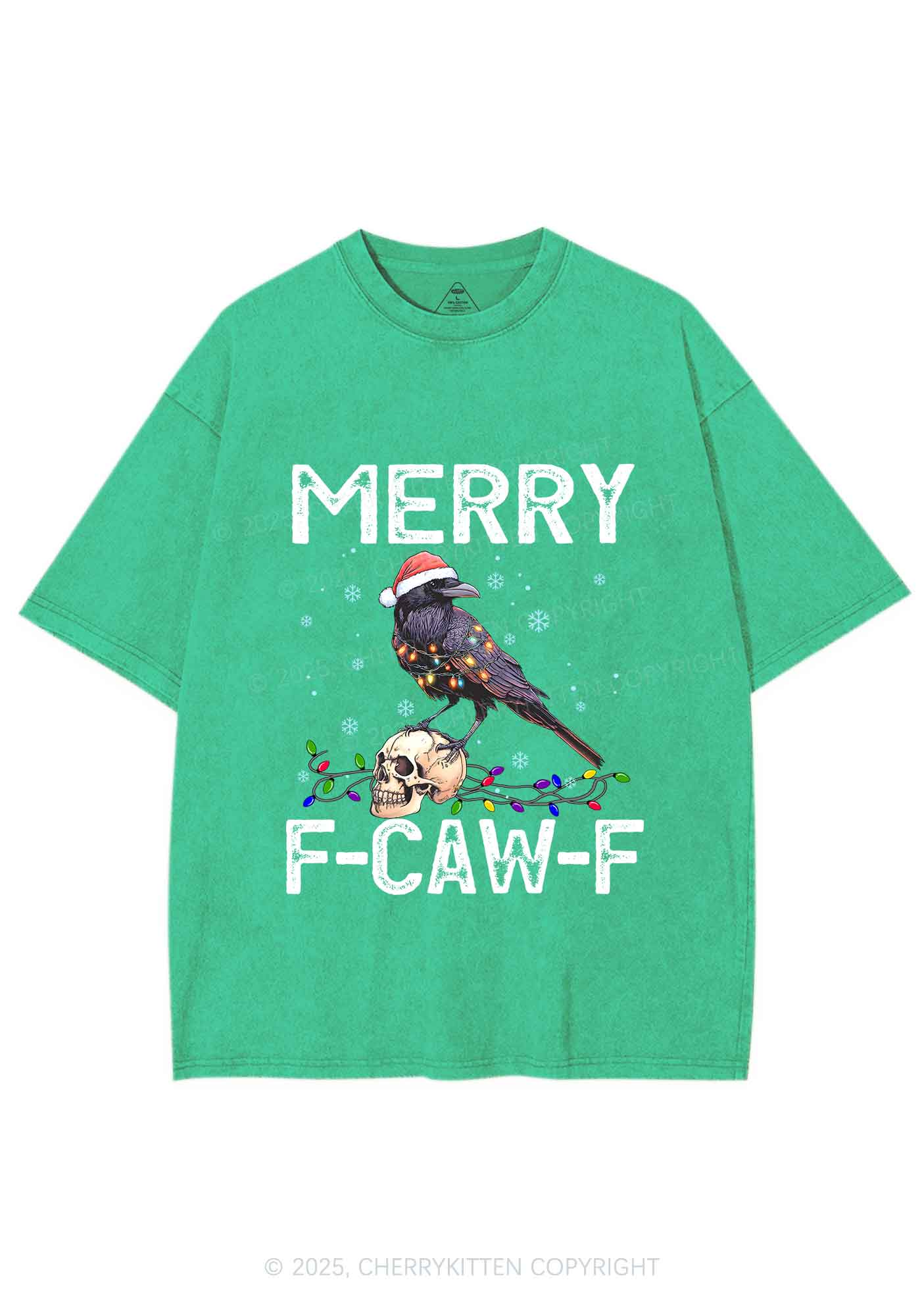 Christmas Merry Fcawf Y2K Shirts Washed Tee Cherrykitten - Image 8