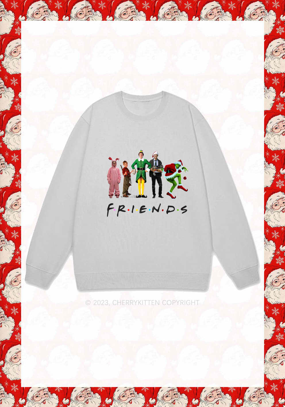 Christmas Movies Character Friends Y2K Sweatshirt Cherrykitten - Image 5