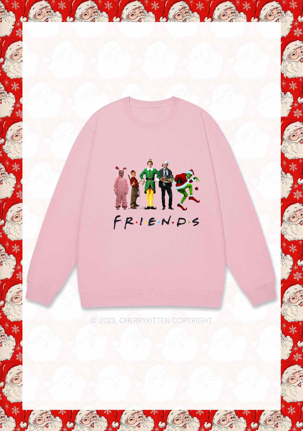 Christmas Movies Character Friends Y2K Sweatshirt Cherrykitten - Image 6
