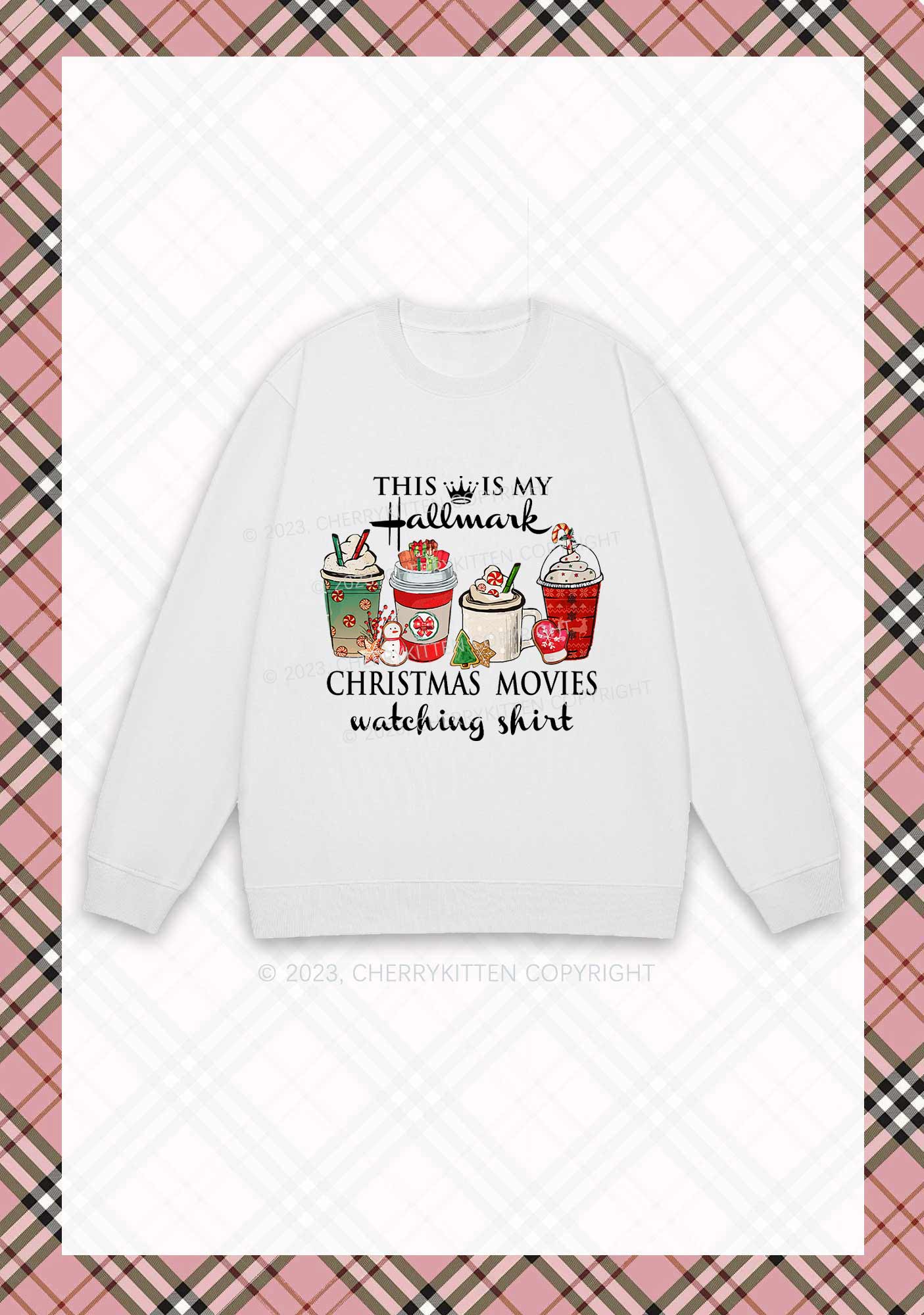 Christmas Movies Watching Shirt Y2K Sweatshirt Cherrykitten - Image 4