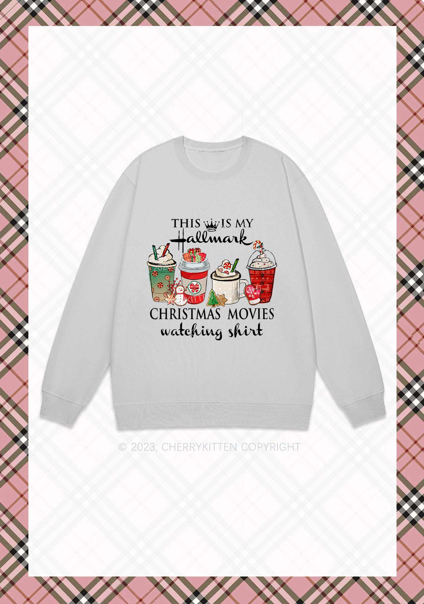 Christmas Movies Watching Shirt Y2K Sweatshirt Cherrykitten - Image 6