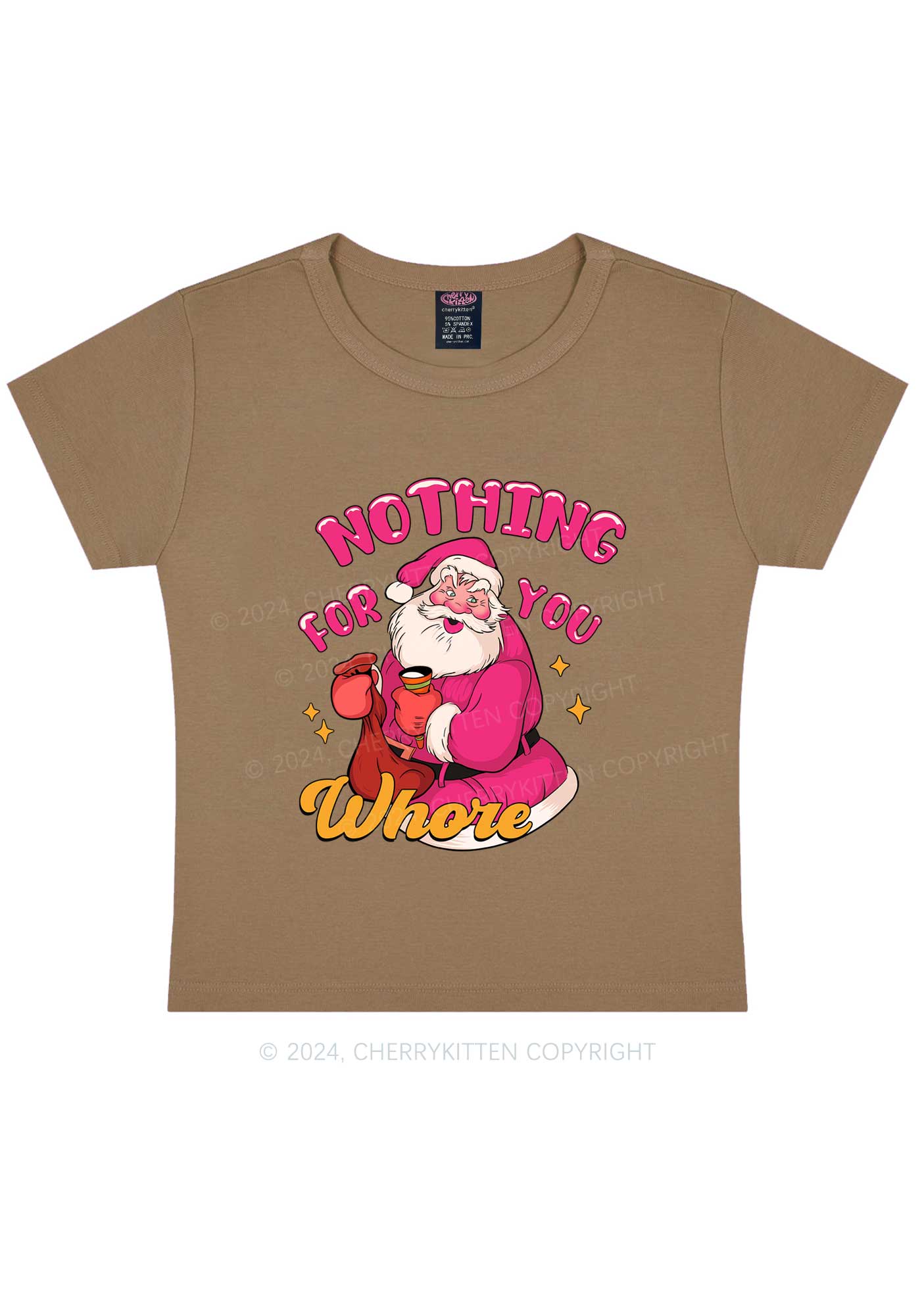 Christmas Nothing For Santa Y2K Baby Tee Cherrykitten - Image 11