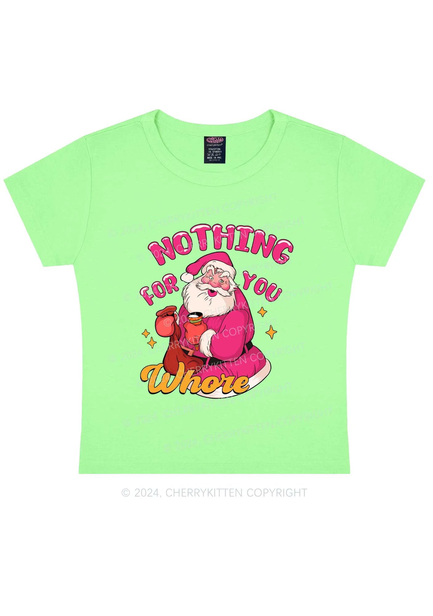 Christmas Nothing For Santa Y2K Baby Tee Cherrykitten - Image 12