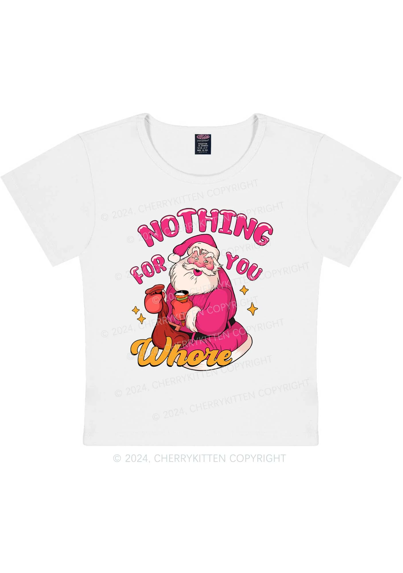 Christmas Nothing For Santa Y2K Baby Tee Cherrykitten - Image 5